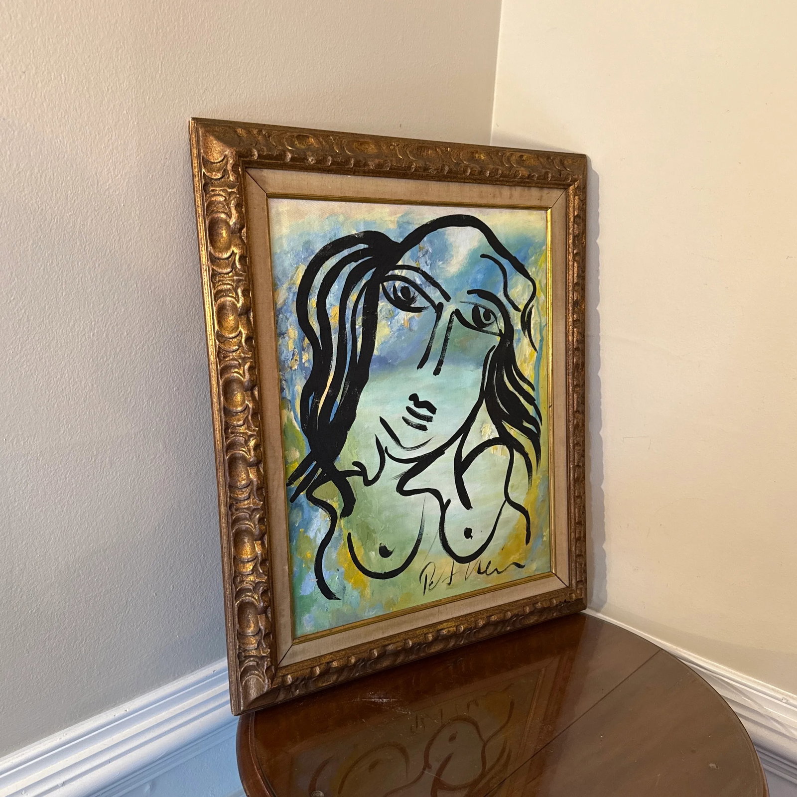 Peter Keil Mid Century Oil Painting of Abstract Figure - 3
