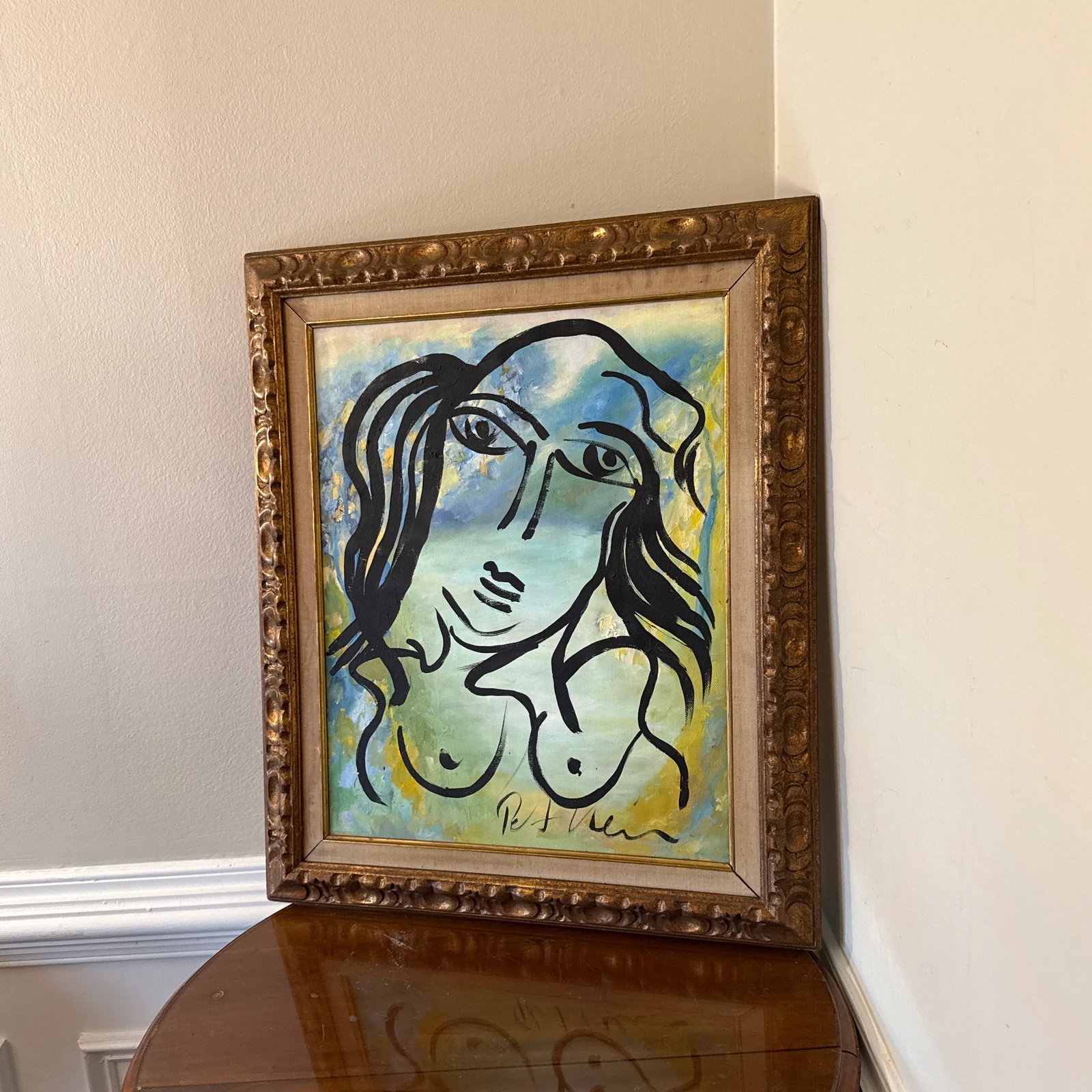 Peter Keil Mid Century Oil Painting of Abstract Figure - 4