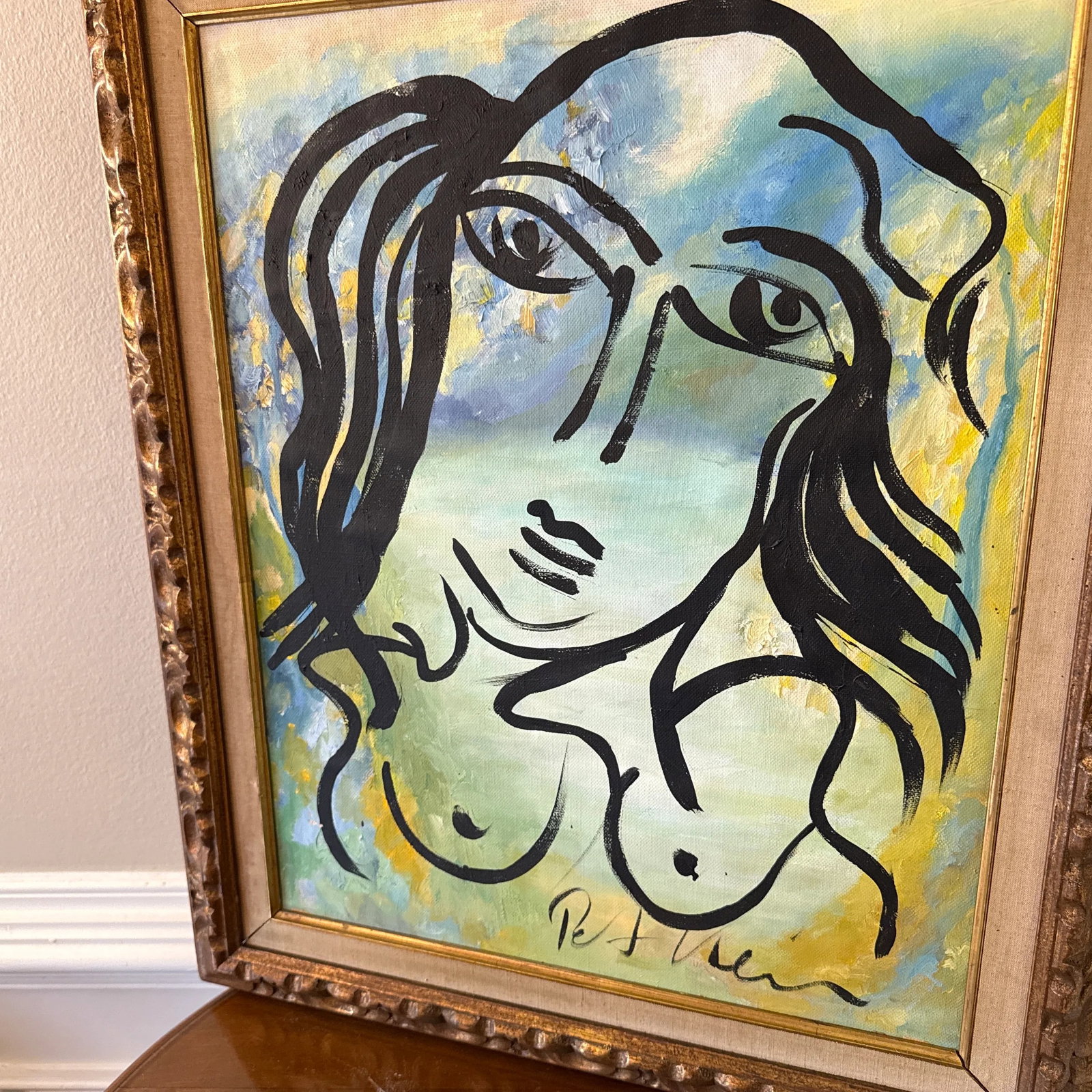 Peter Keil Mid Century Oil Painting of Abstract Figure - 7