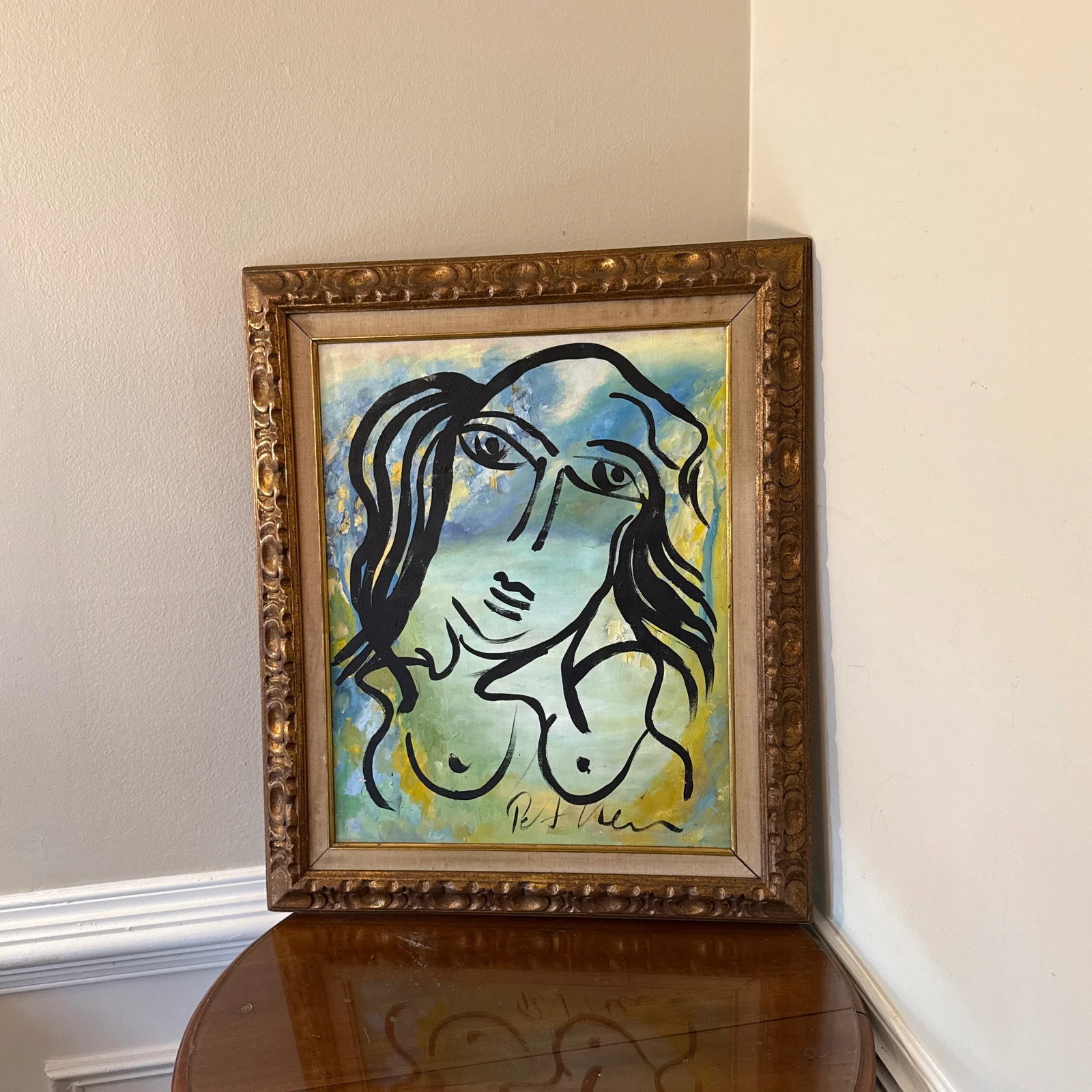 Peter Keil Mid Century Oil Painting of Abstract Figure - 8