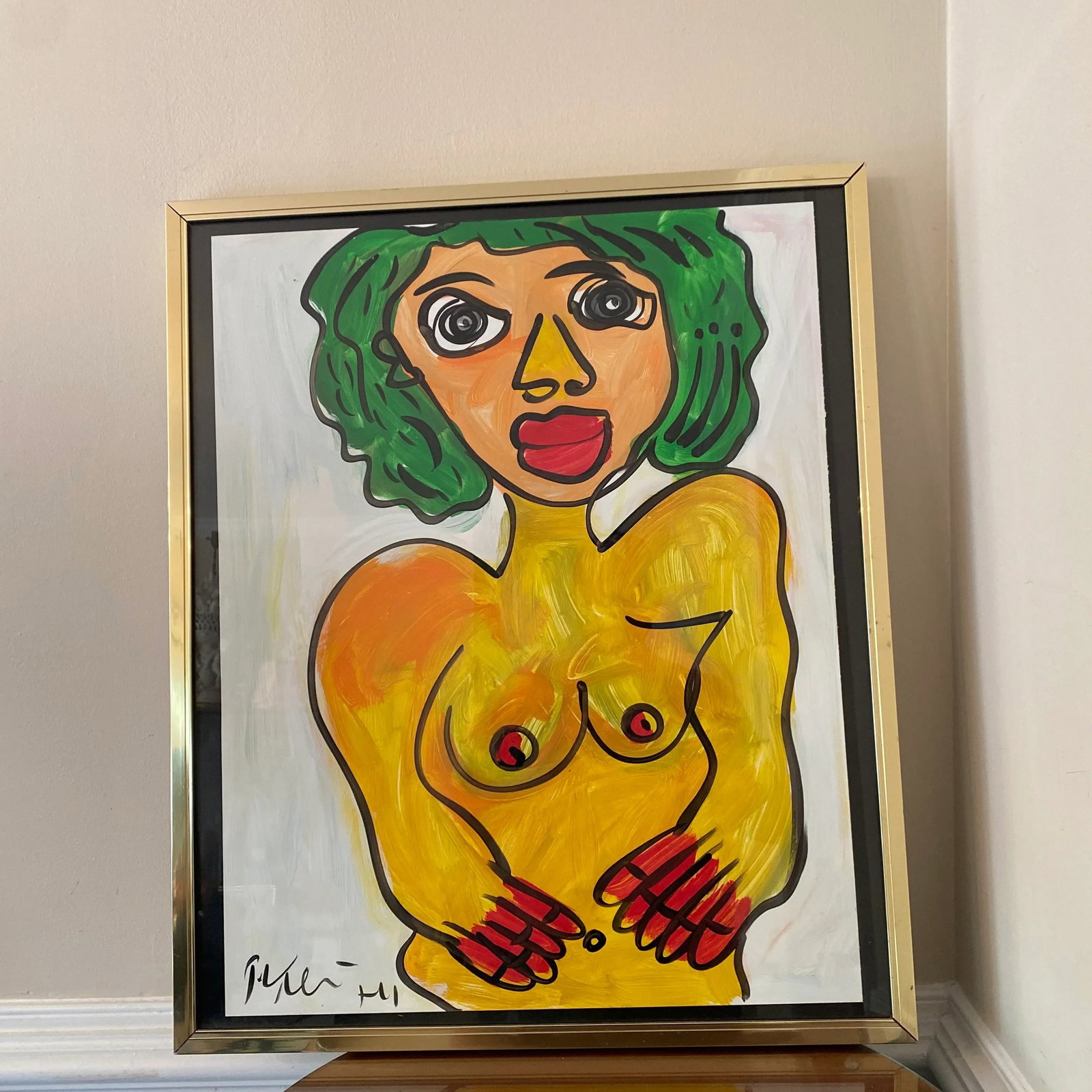 1970 Peter Keil Abstract Nude Figure of a Woman Painting ~ Framed - 3