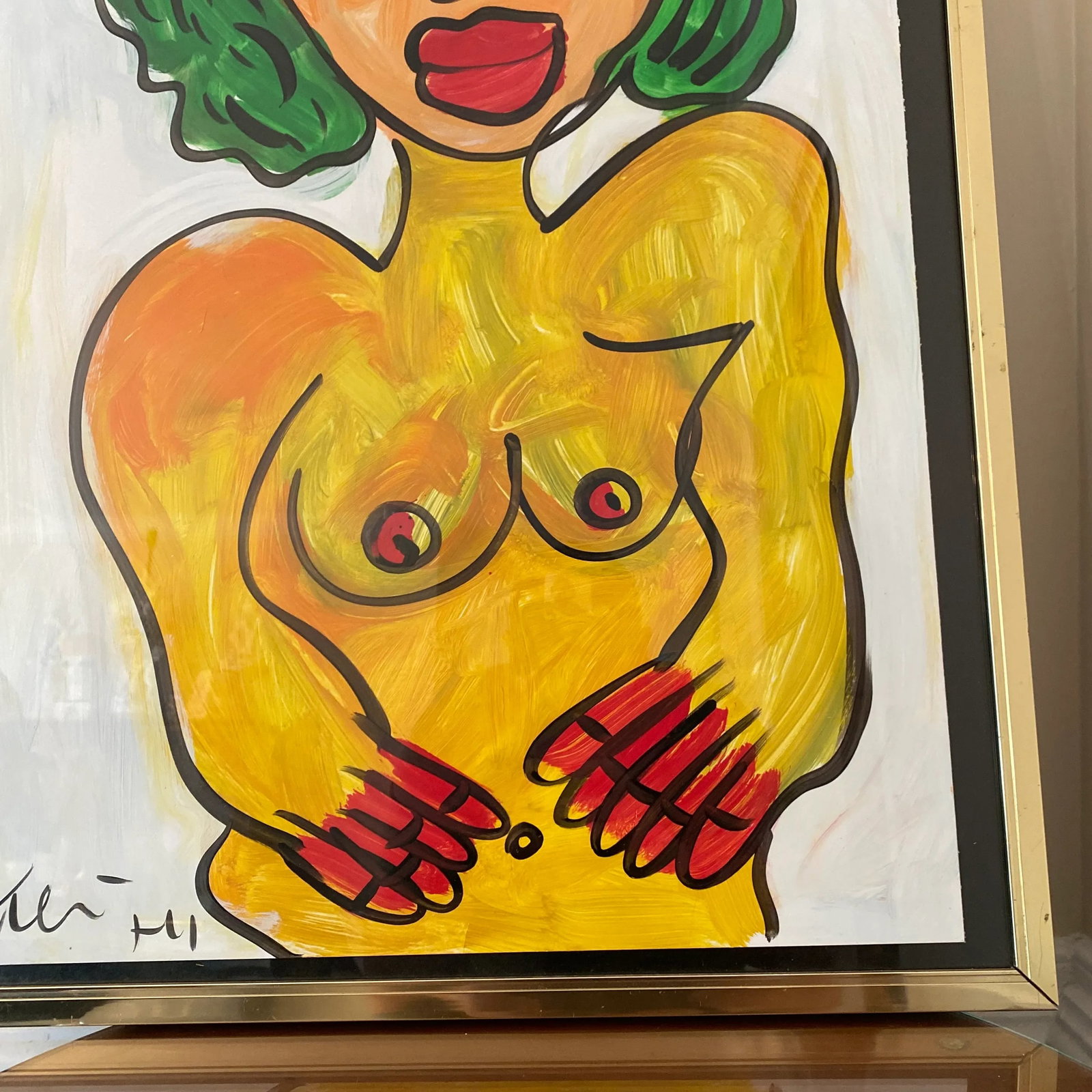 1970 Peter Keil Abstract Nude Figure of a Woman Painting ~ Framed - 4