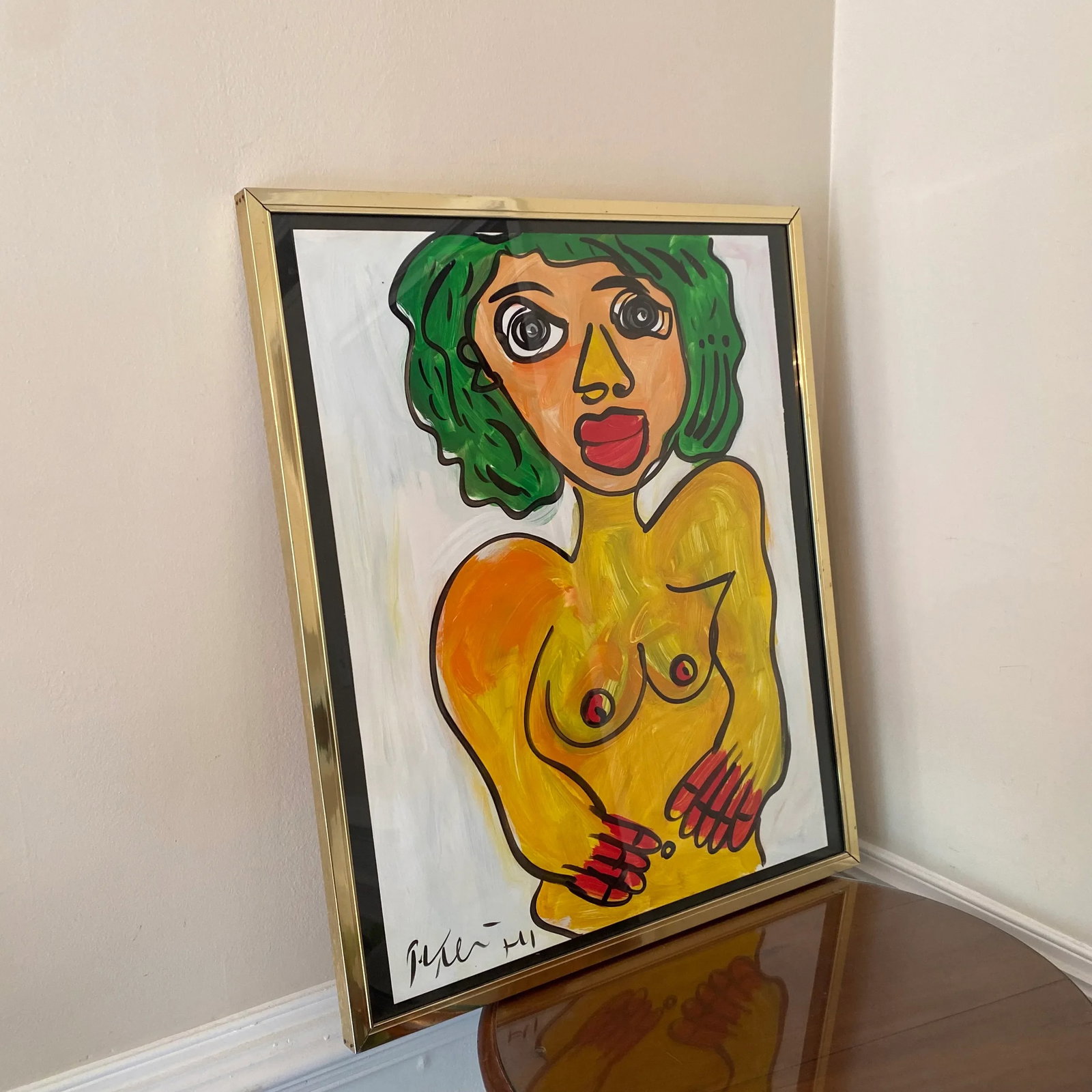 1970 Peter Keil Abstract Nude Figure of a Woman Painting ~ Framed - 5