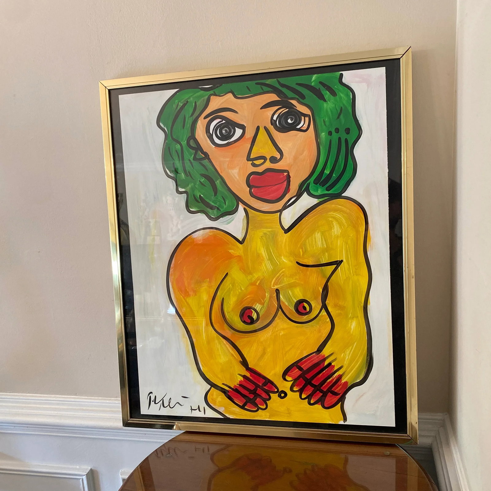 1970 Peter Keil Abstract Nude Figure of a Woman Painting ~ Framed - 7