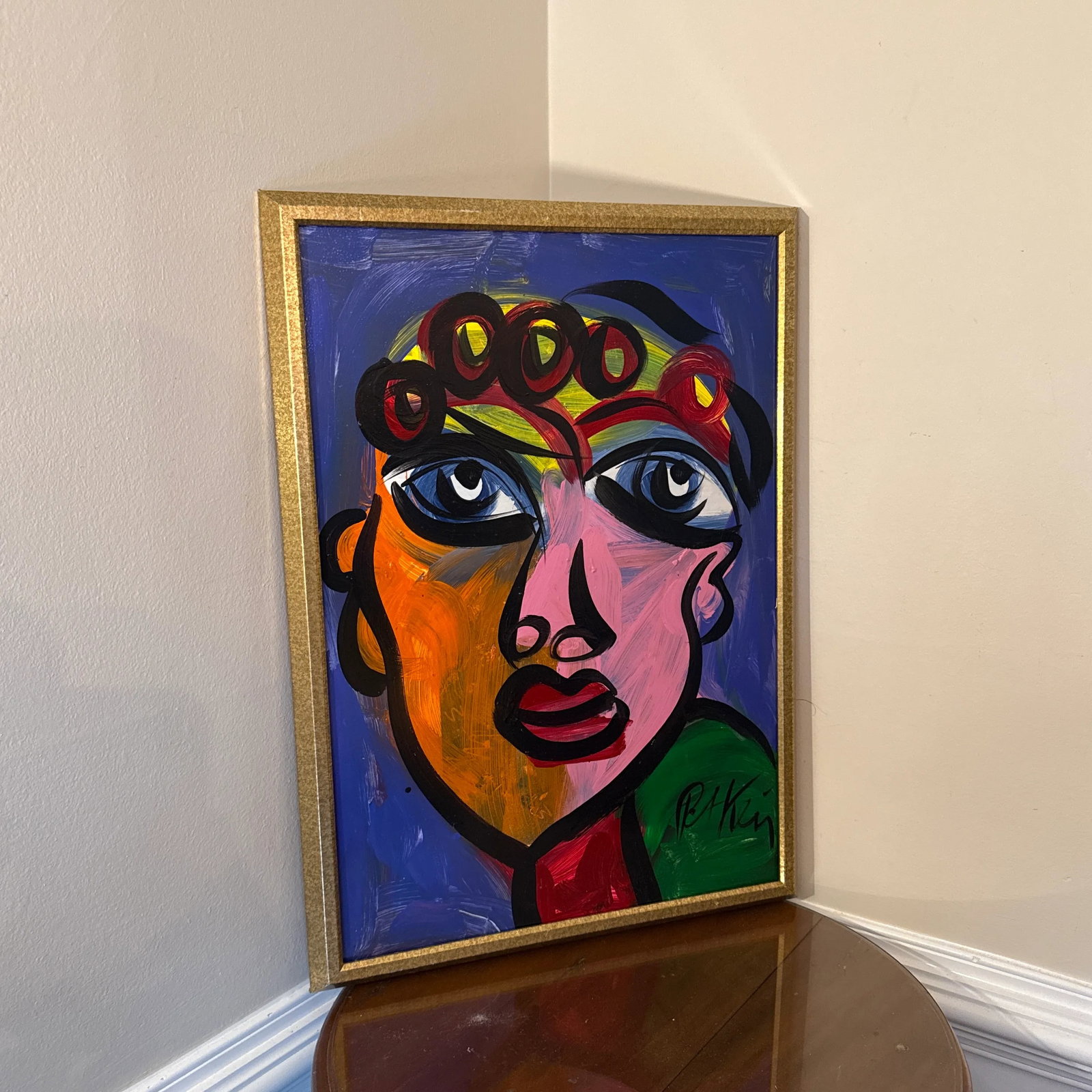 1970s Vintage Abstract Portraiture, Painting by Peter Robert Keil, Framed - 2