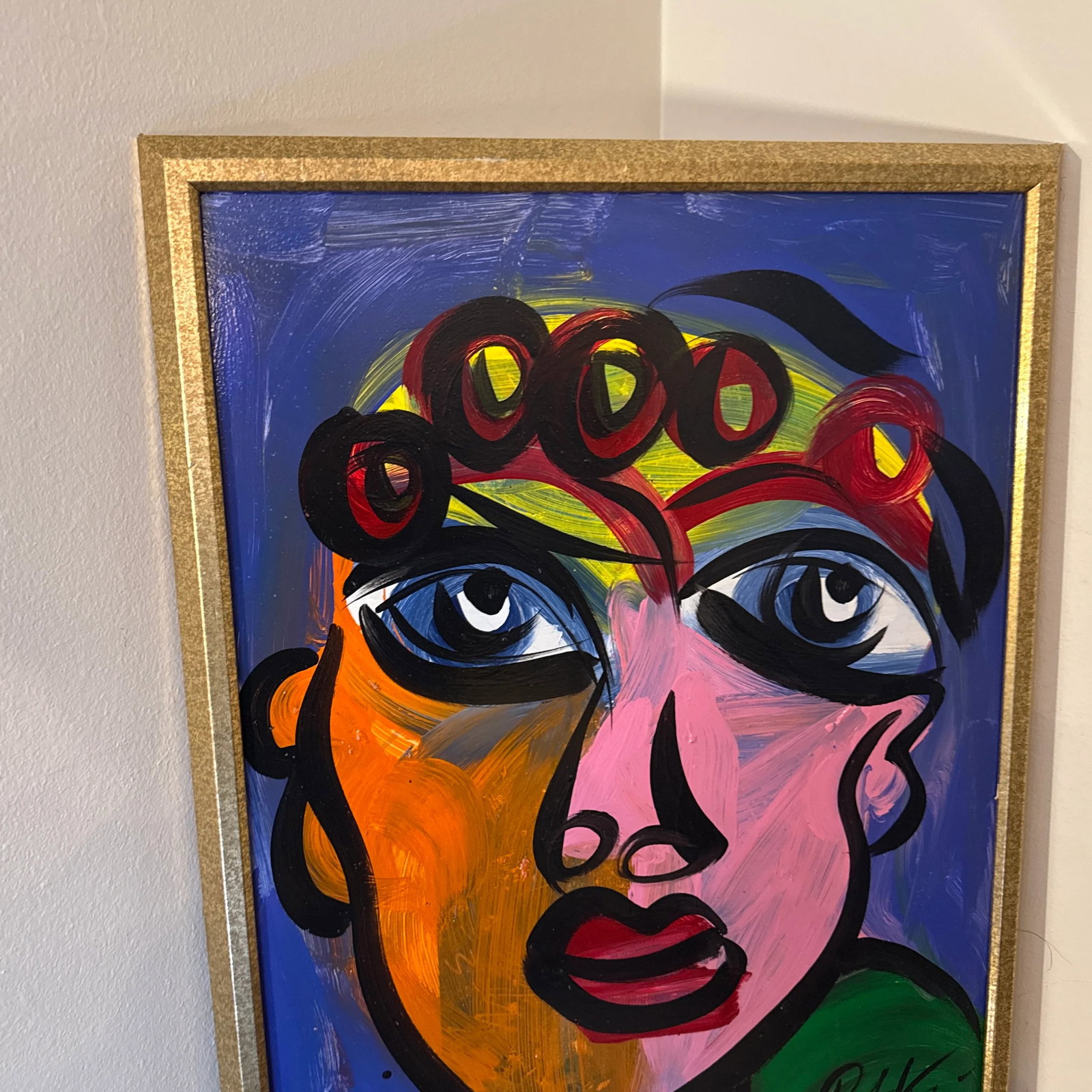 1970s Vintage Abstract Portraiture, Painting by Peter Robert Keil, Framed - 3