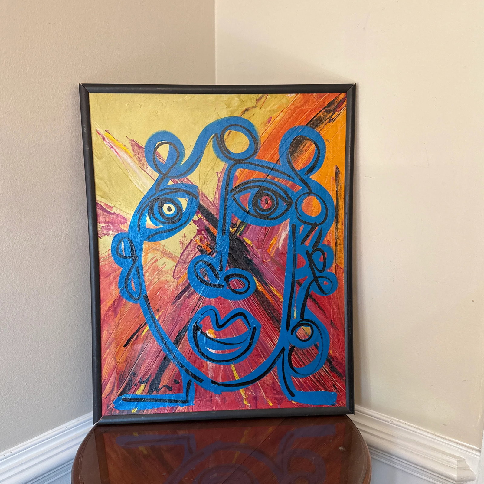 1970s Vintage Abstract Portraiture, Painting by Peter Robert Keil, Framed - 5