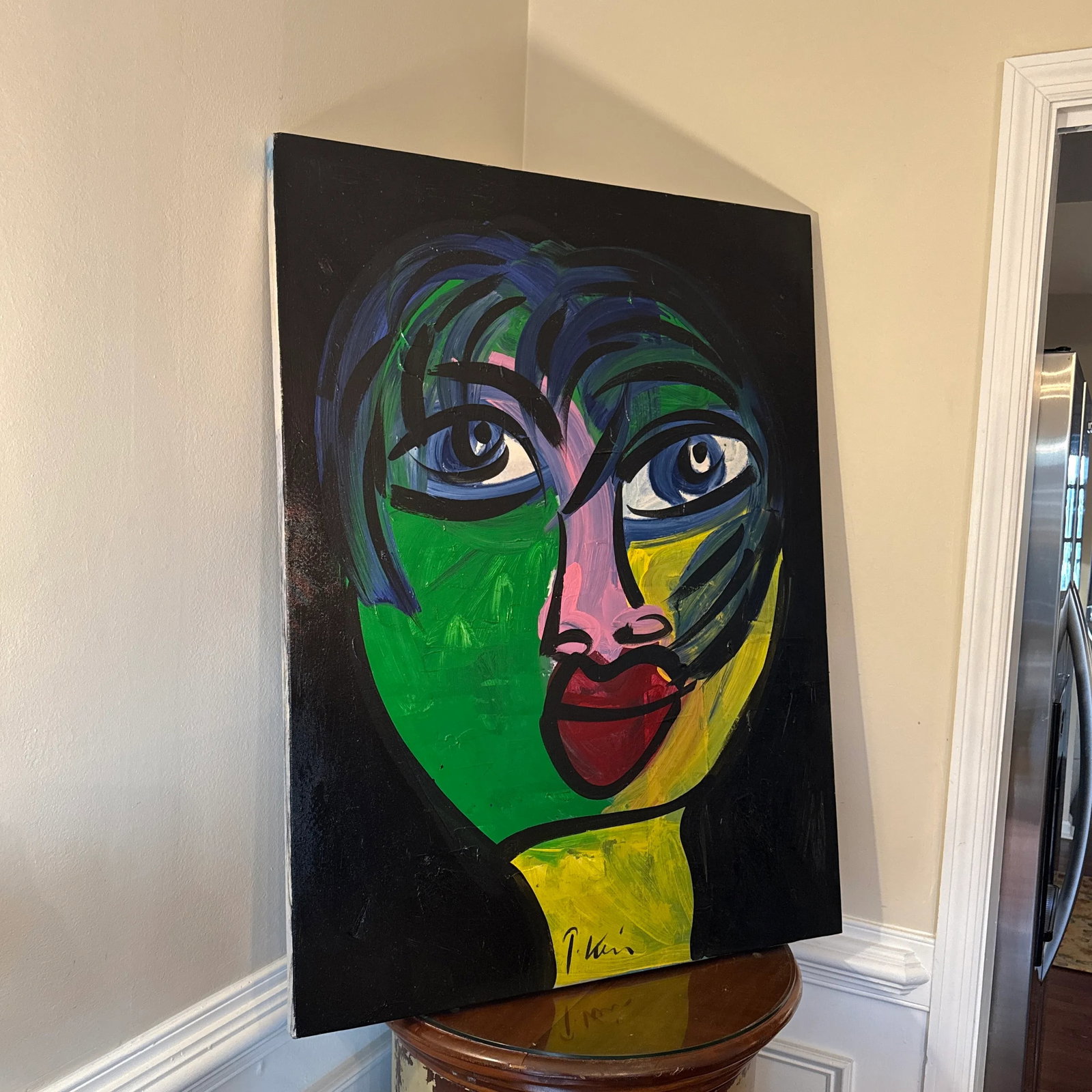 1970s Big Abstract Portrait by Peter Keil - 2