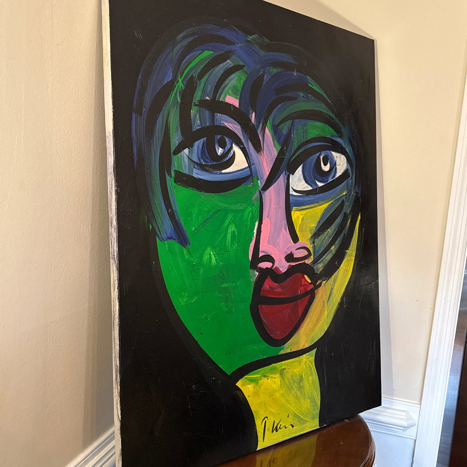 1970s Big Abstract Portrait by Peter Keil - 3