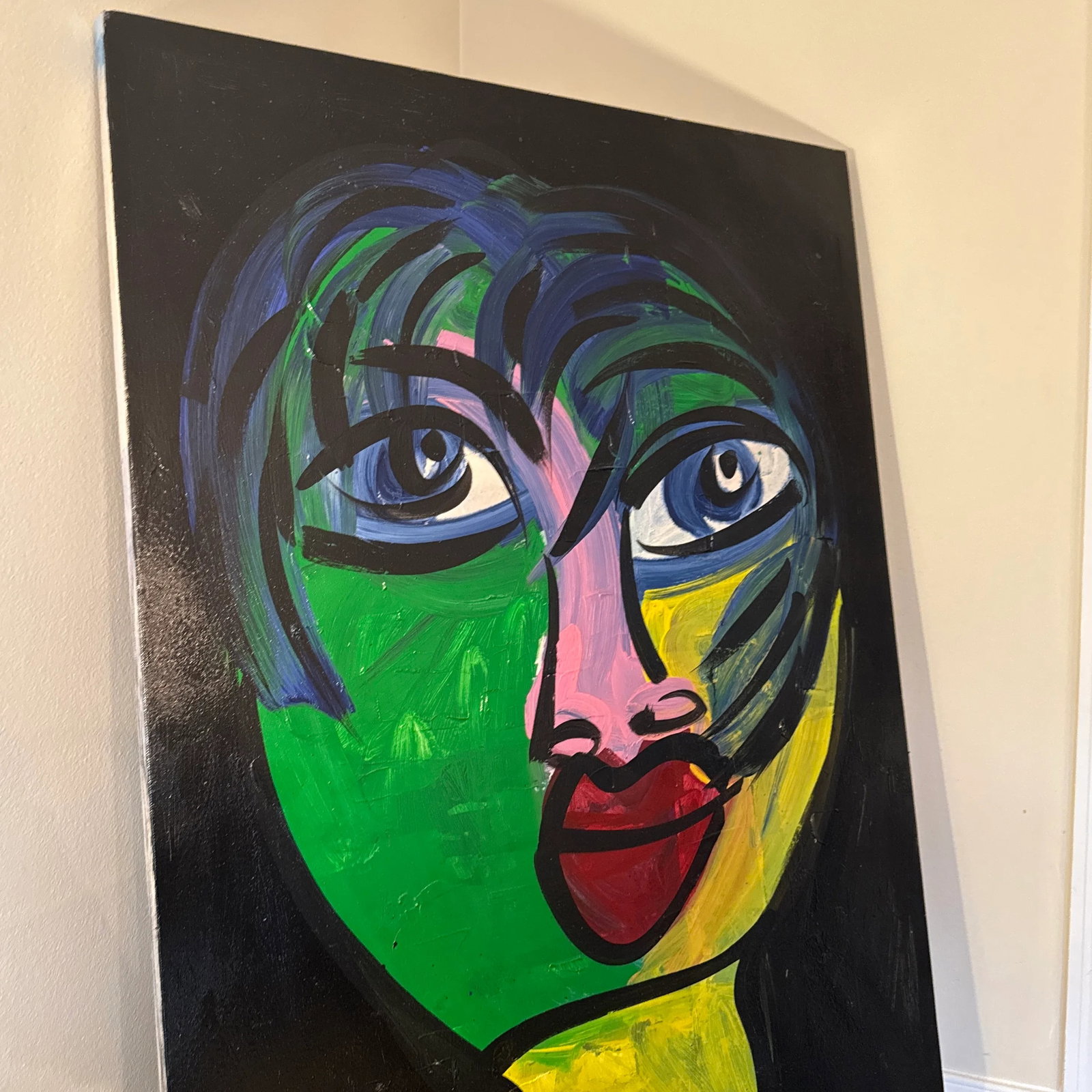 1970s Big Abstract Portrait by Peter Keil - 5
