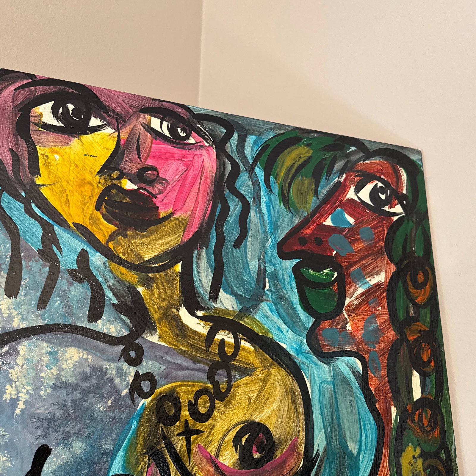 1970s Vintage Abstract Portraiture, Painting by Peter Robert Keil - 2