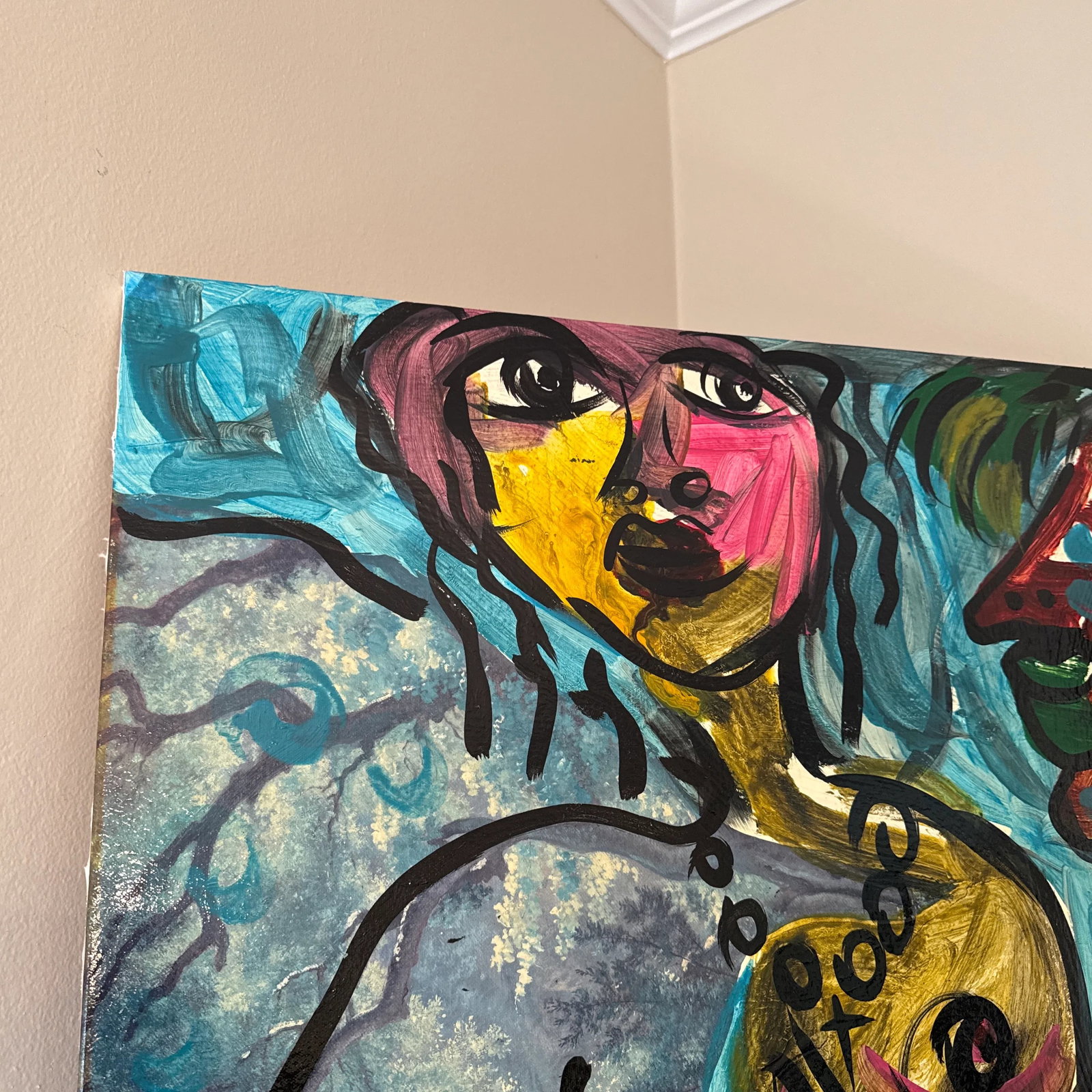 1970s Vintage Abstract Portraiture, Painting by Peter Robert Keil - 3