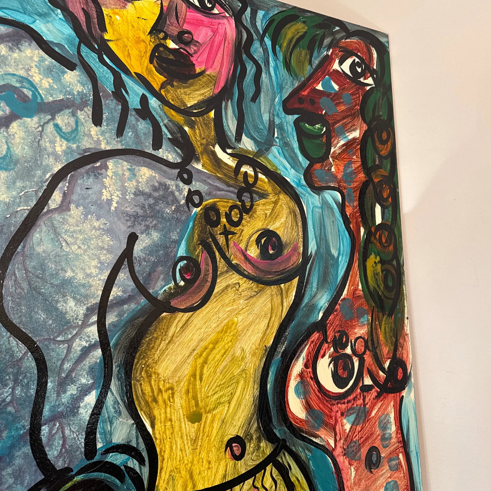 1970s Vintage Abstract Portraiture, Painting by Peter Robert Keil - 4