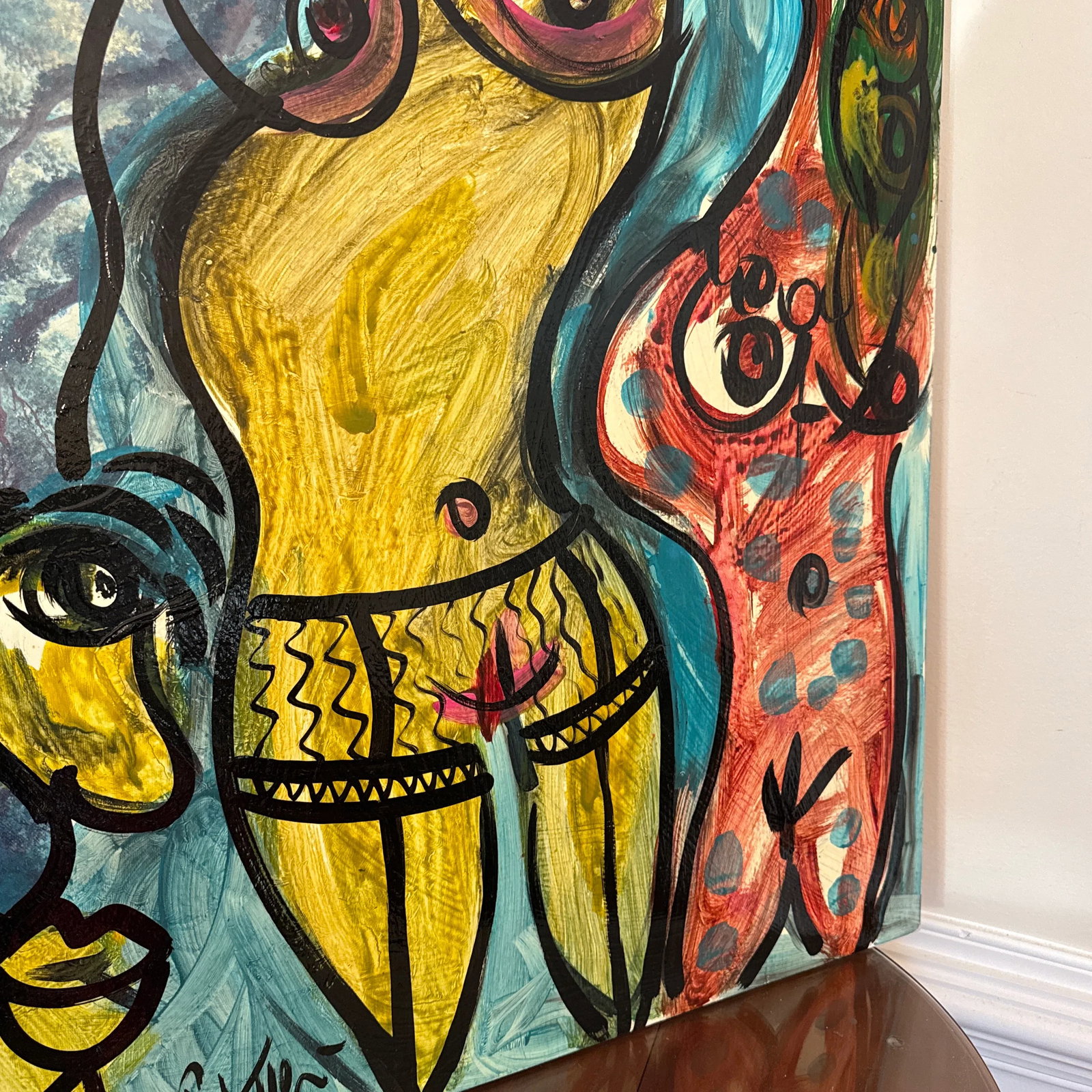 1970s Vintage Abstract Portraiture, Painting by Peter Robert Keil - 5