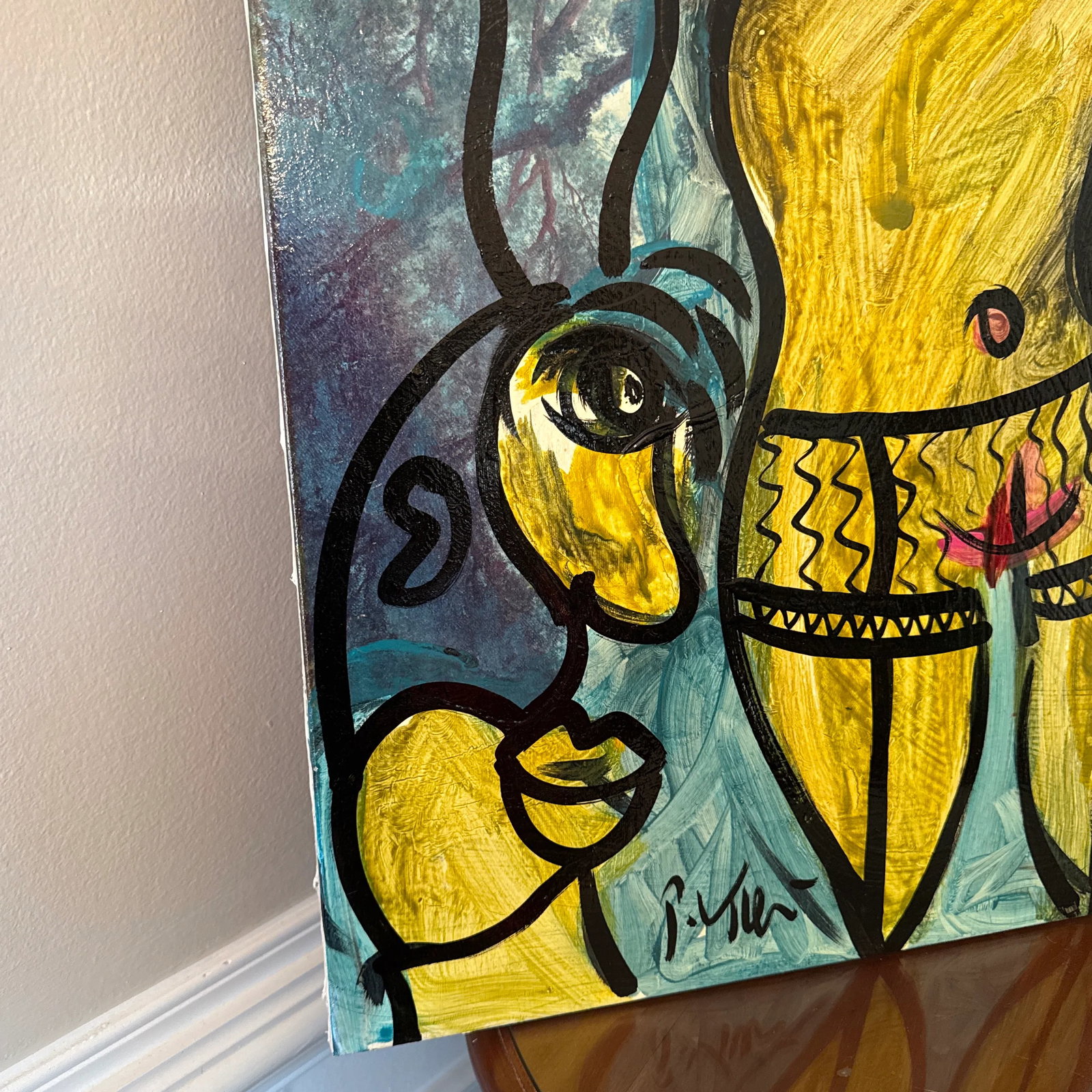 1970s Vintage Abstract Portraiture, Painting by Peter Robert Keil - 6