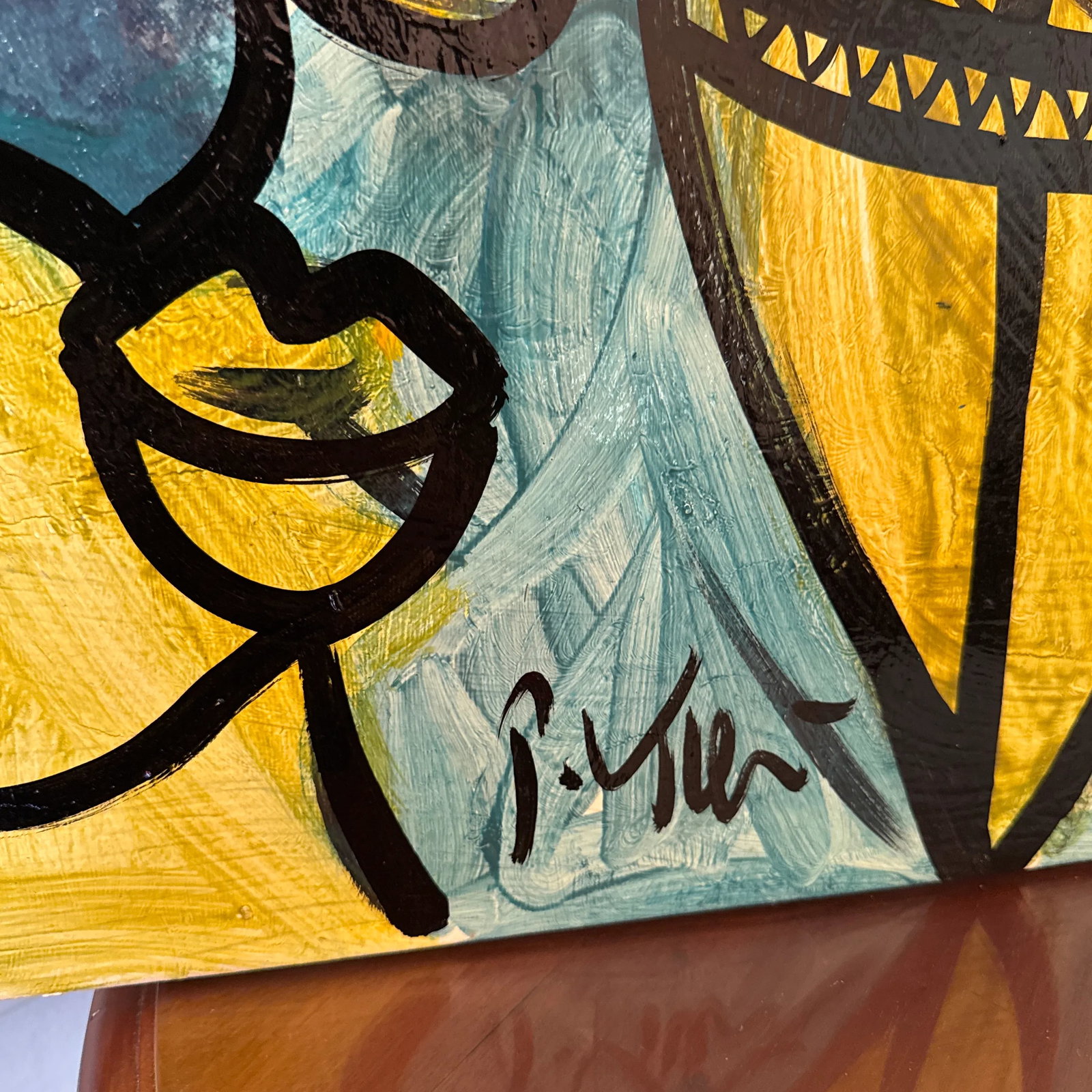 1970s Vintage Abstract Portraiture, Painting by Peter Robert Keil - 7