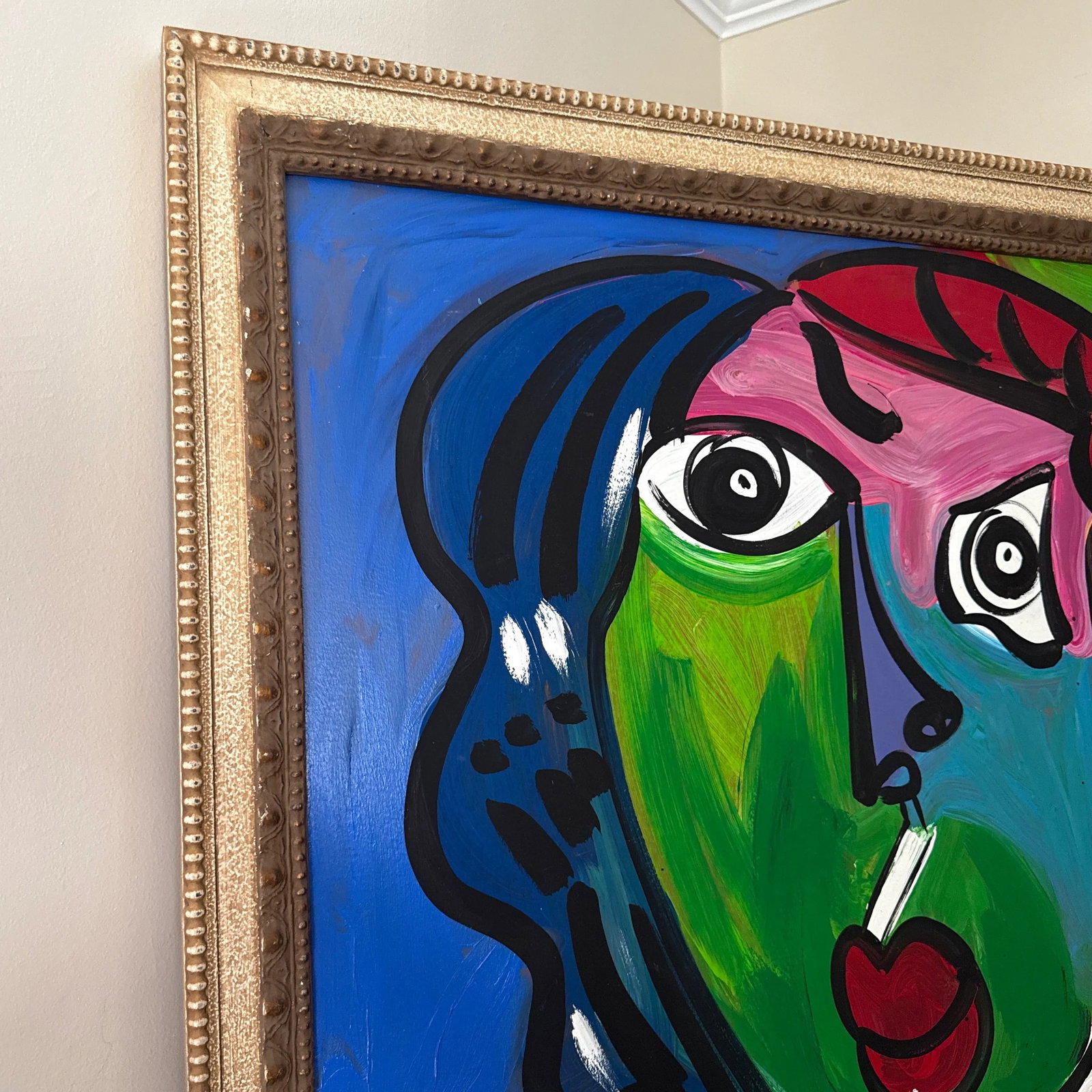 1970s Vintage Abstract Portraiture, Painting by Peter Robert Keil, Framed - 5