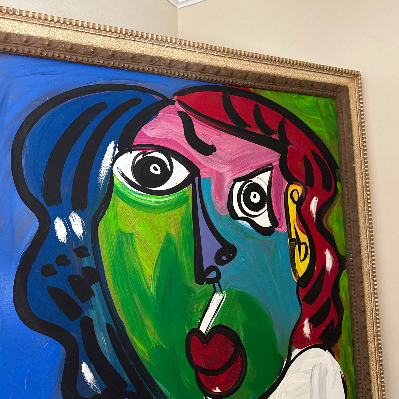 1970s Vintage Abstract Portraiture, Painting by Peter Robert Keil, Framed - 6