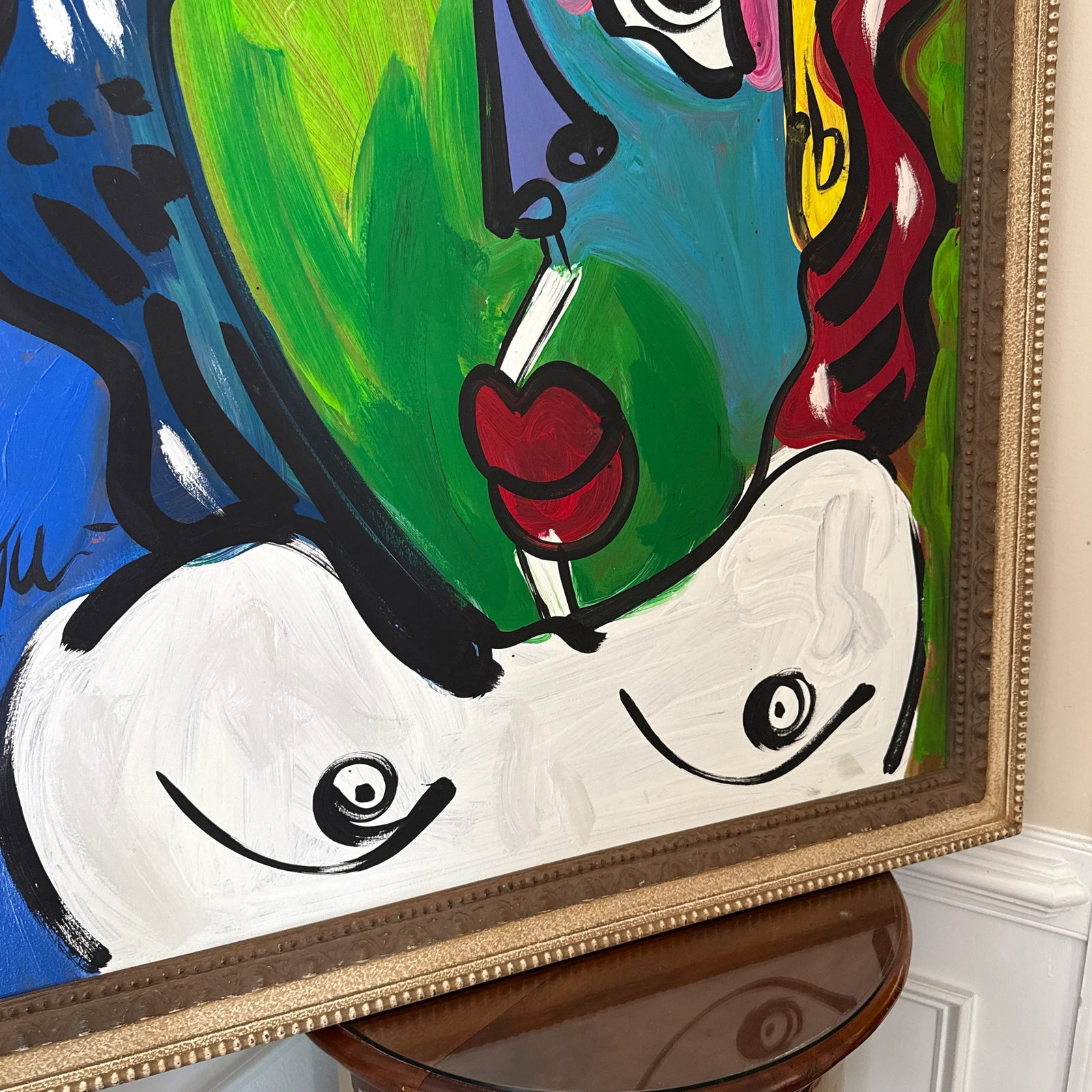1970s Vintage Abstract Portraiture, Painting by Peter Robert Keil, Framed - 7