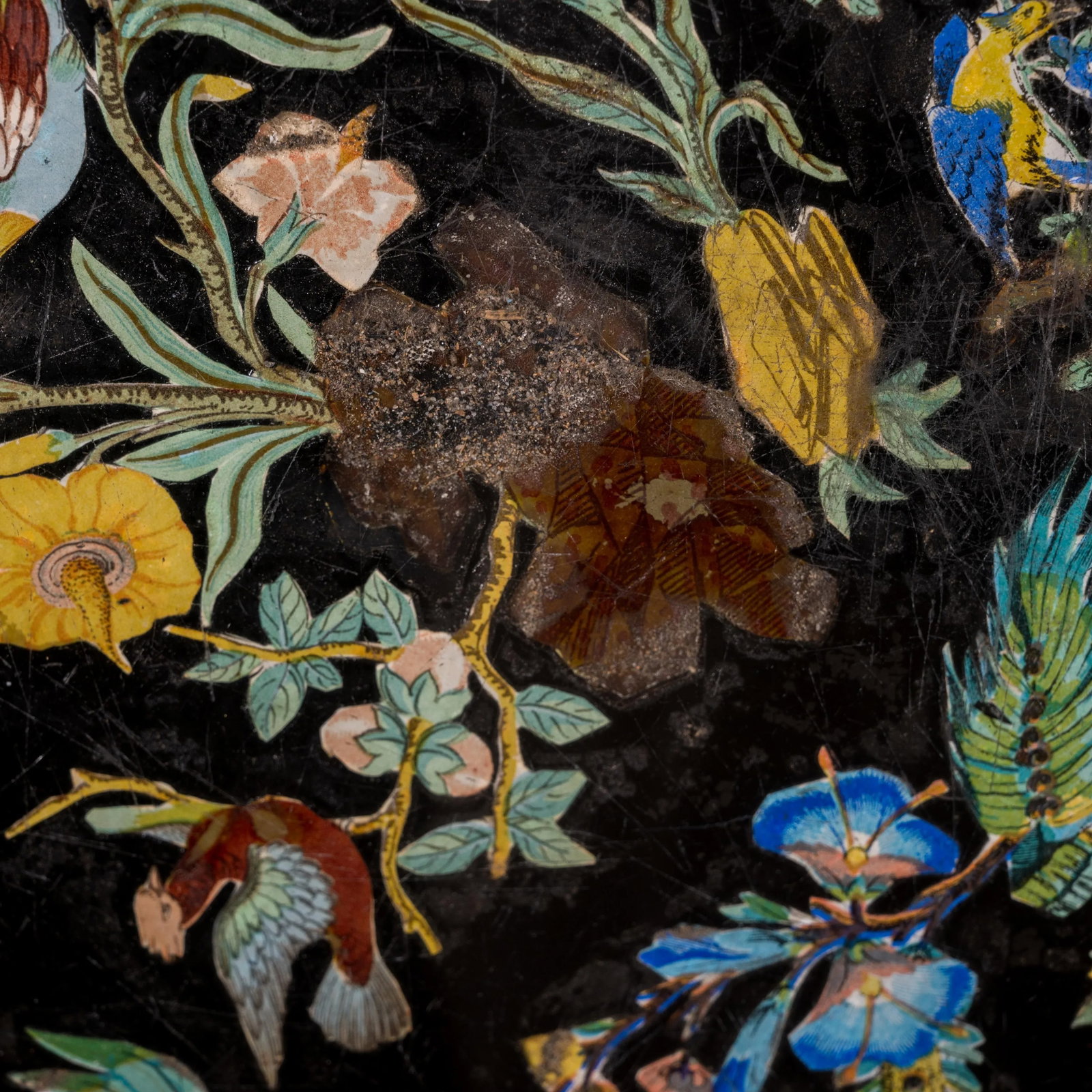 Chinoiserie Eglomise Glass Panel, 19th Century - 10