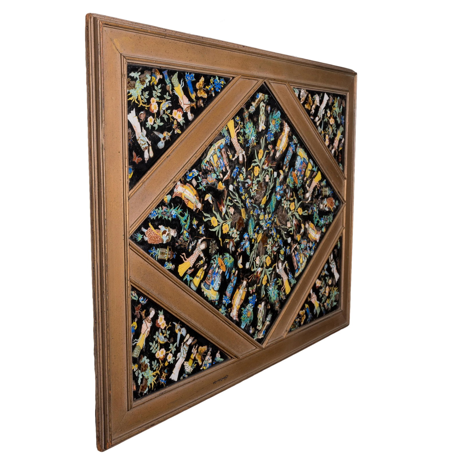 Chinoiserie Eglomise Glass Panel, 19th Century - 6