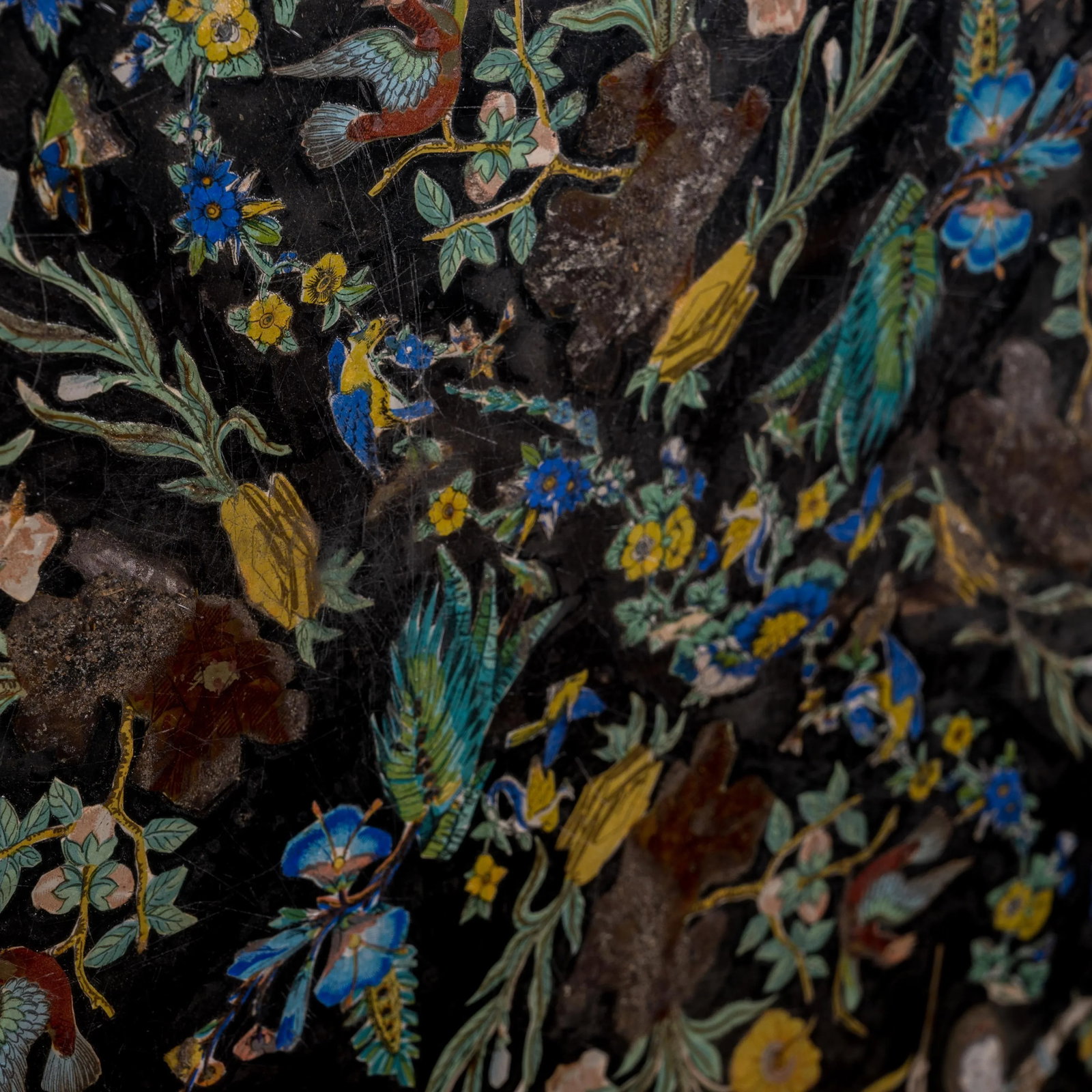 Chinoiserie Eglomise Glass Panel, 19th Century - 9