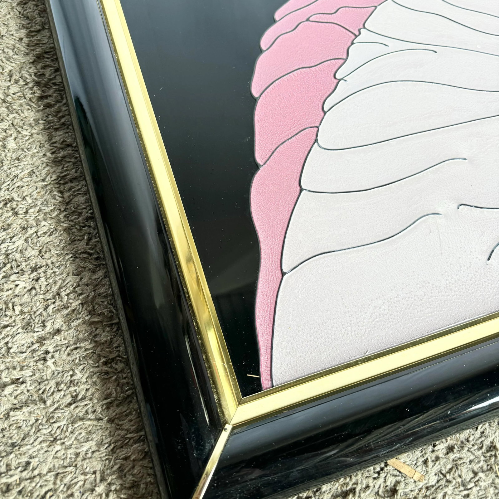 Art Deco Painting on Acrylic of Woman in Pink Dress by Fara Zareey - 7