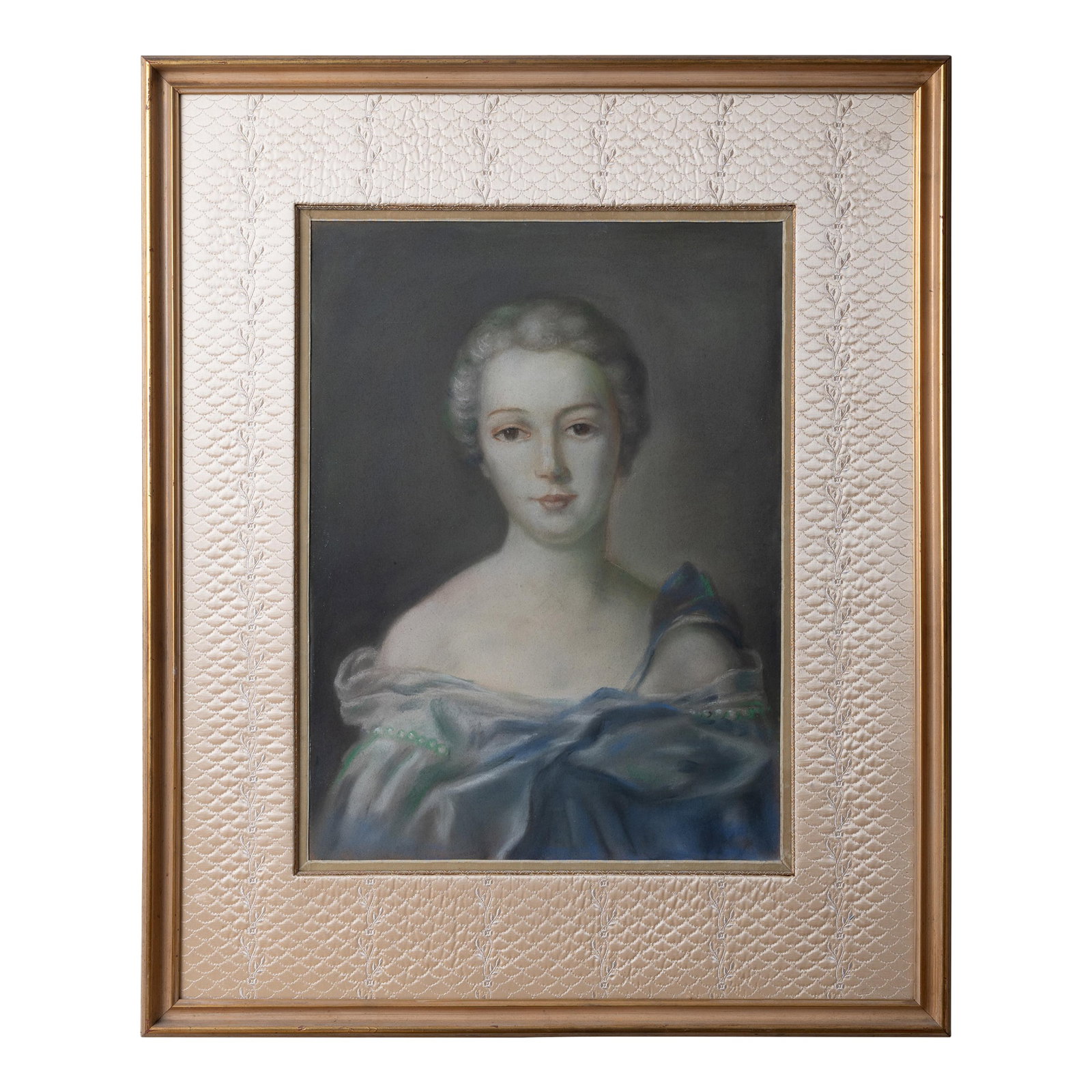 Madame De Pompadour Pastel Porait After Jean-Marc Nattier, 19th Century: A French School pastel portrait of Jeanne-Antoinette Poisson, Marquise de Pompadour after Jean-Marc Nattier, 19th century. sight: 19 by 26 inches frame: 33 by 39 3/4 inches Condition: Alterations: