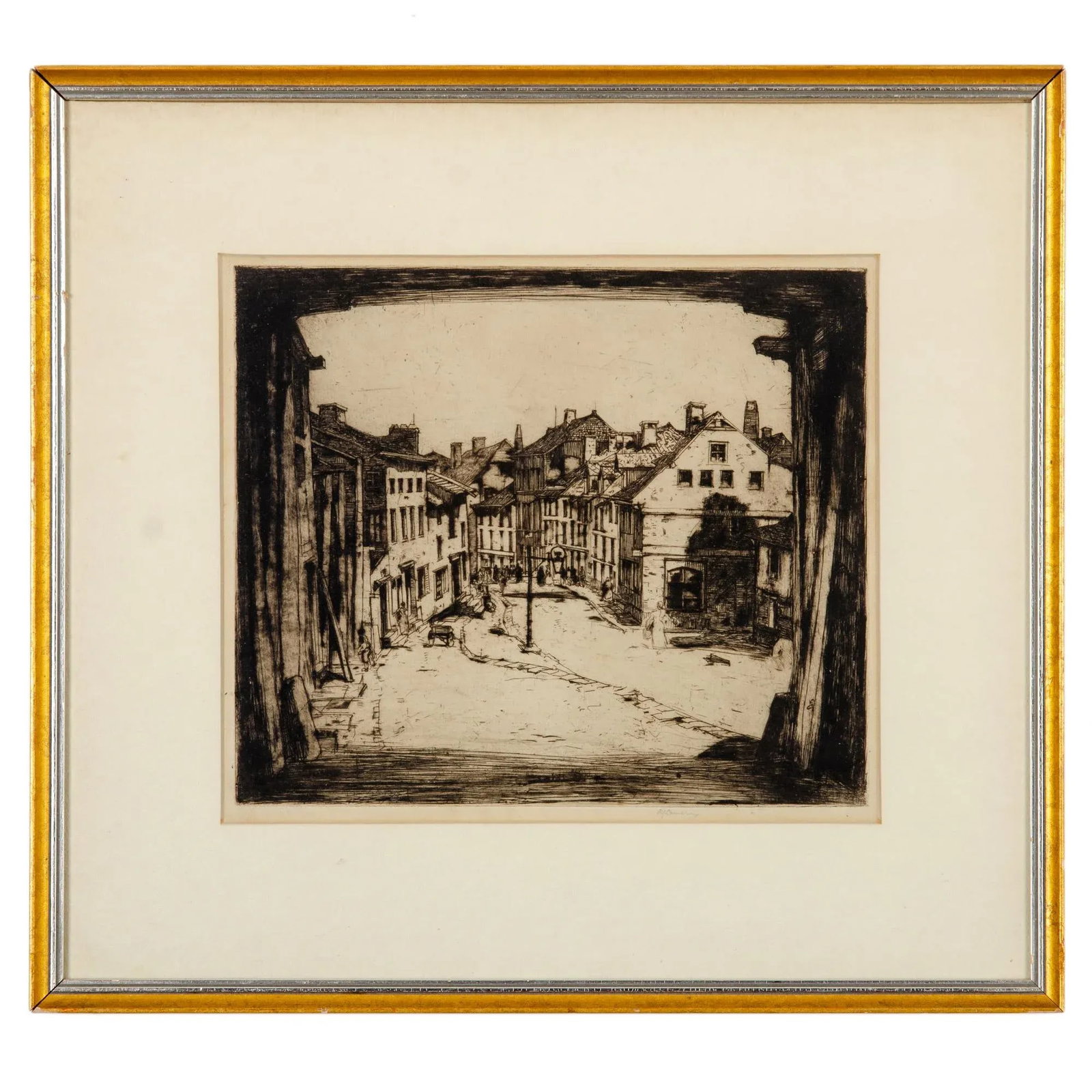 Sir David Young Cameron "Old La Roche" Etching, Belgium, 1907 - 6