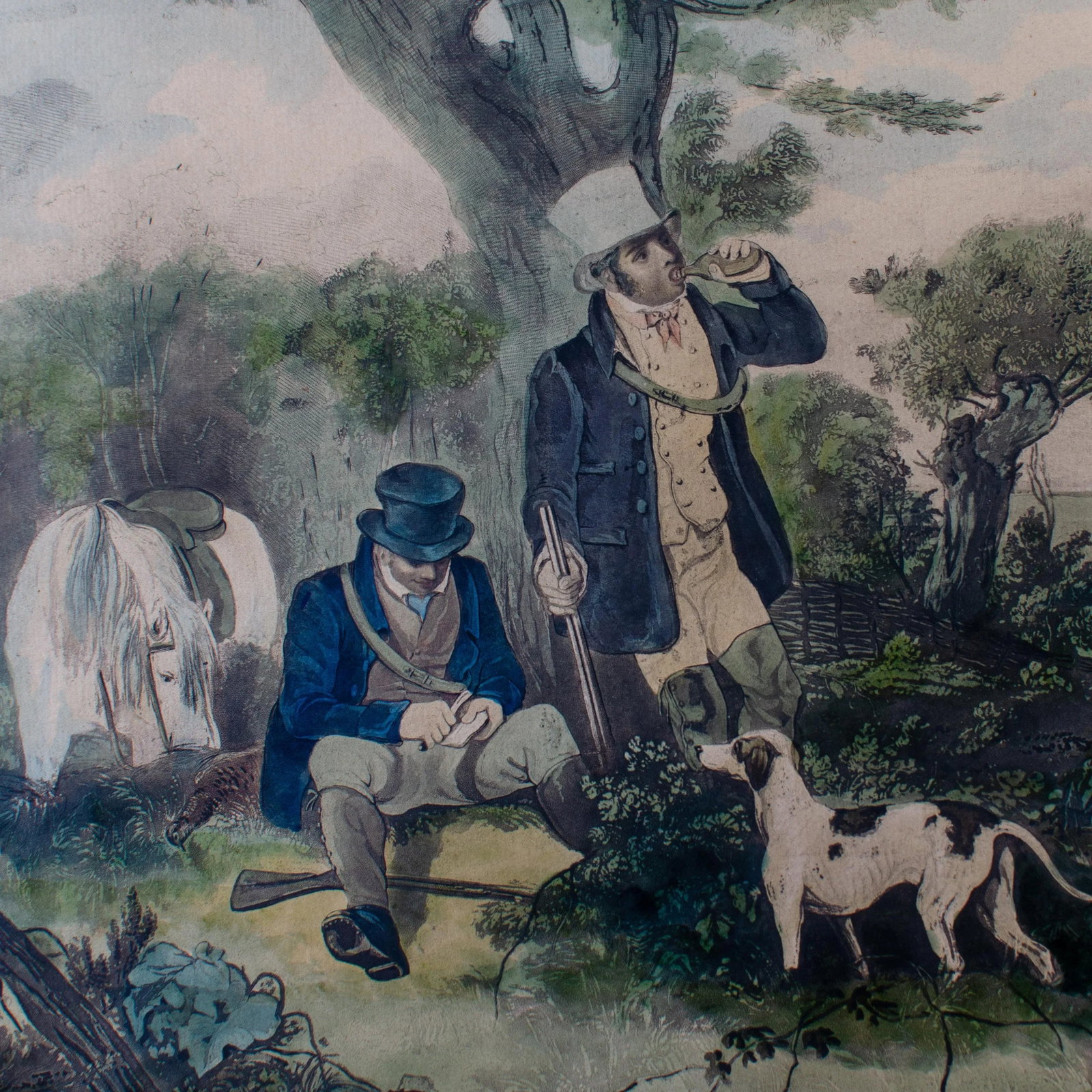 Gamekeepers Refreshing, Engraving by H. Pyall, After s.j.e. Jones, C.1829 - 5