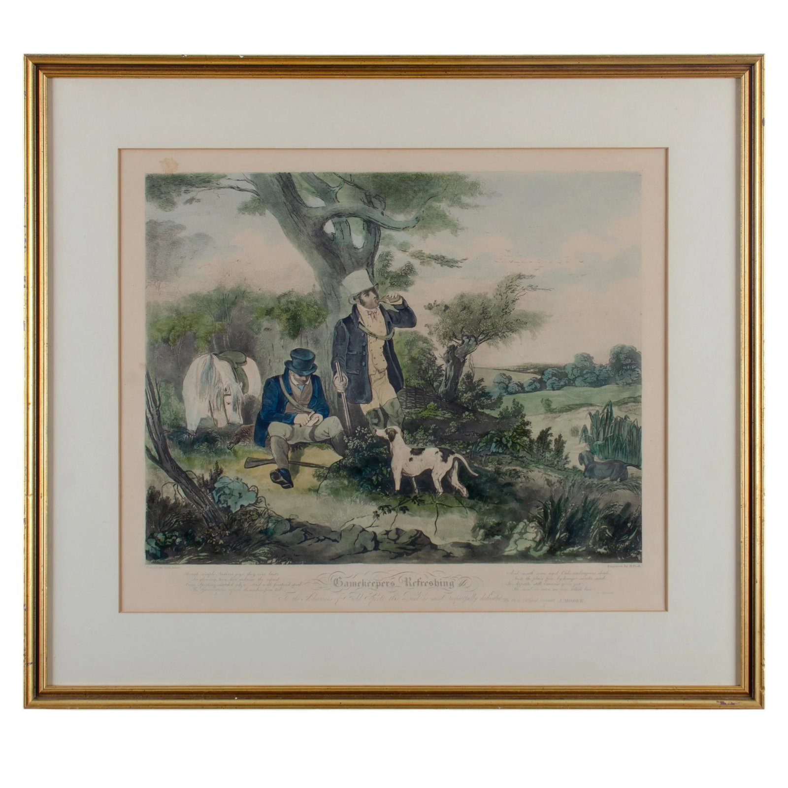 Gamekeepers Refreshing, Engraving by H. Pyall, After s.j.e. Jones, C.1829 - 7