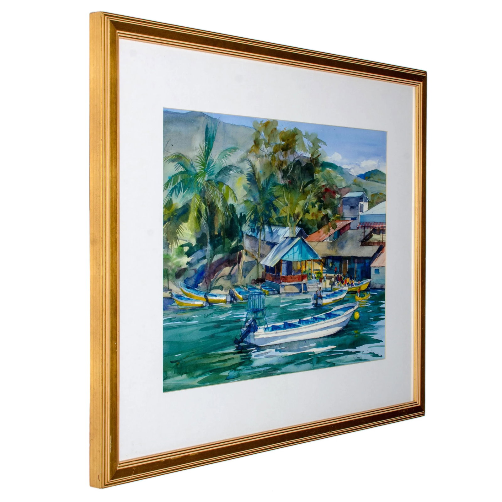 Bill Suttles "Boat to Chicoasen" Coastal Chiapas, Mexico Watercolor - 2