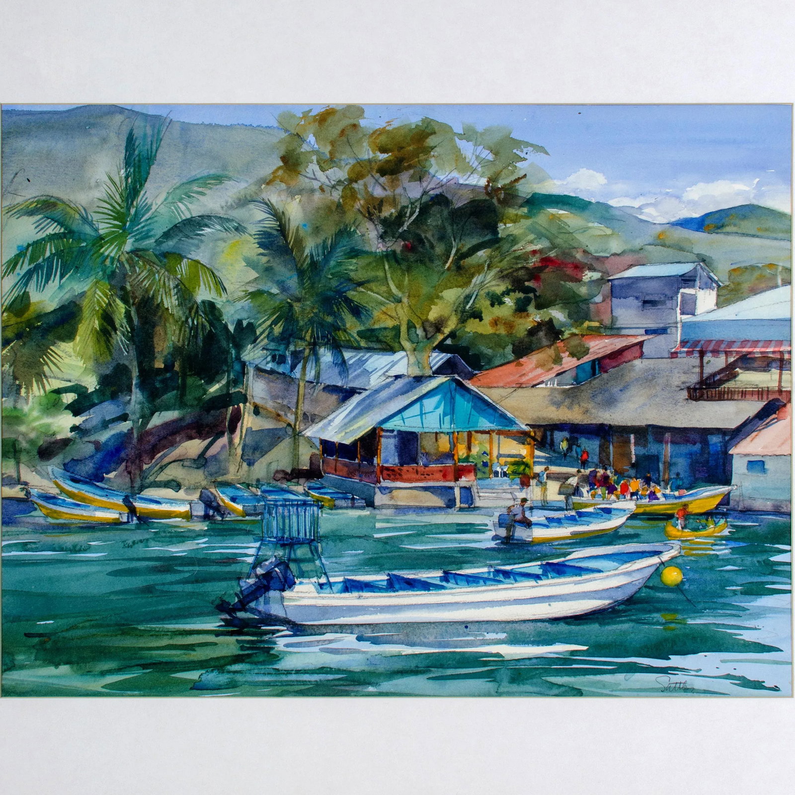 Bill Suttles "Boat to Chicoasen" Coastal Chiapas, Mexico Watercolor - 3