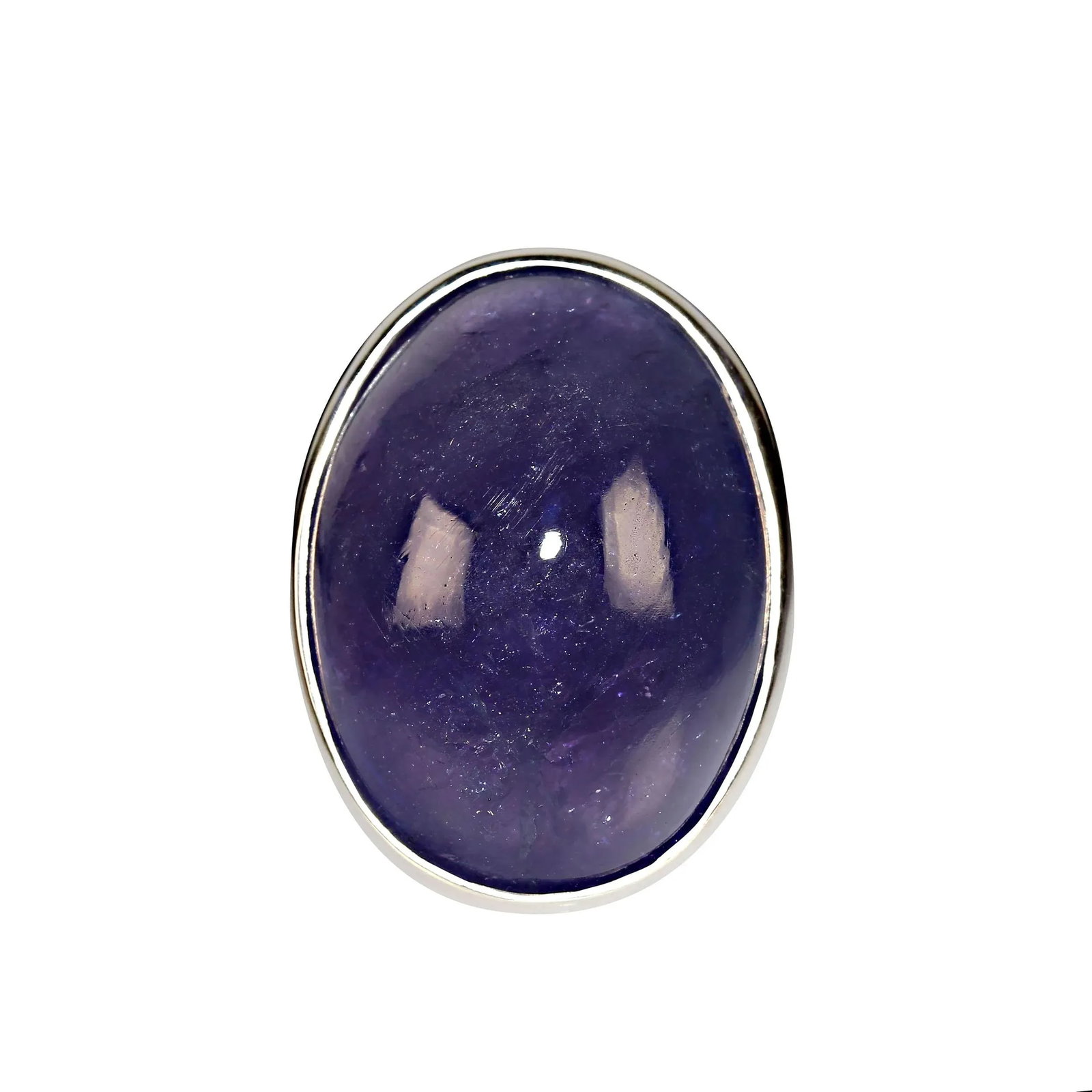 Tanzanite Oval Cabochon in Sterling Silver Ring Size 7.5 - 3