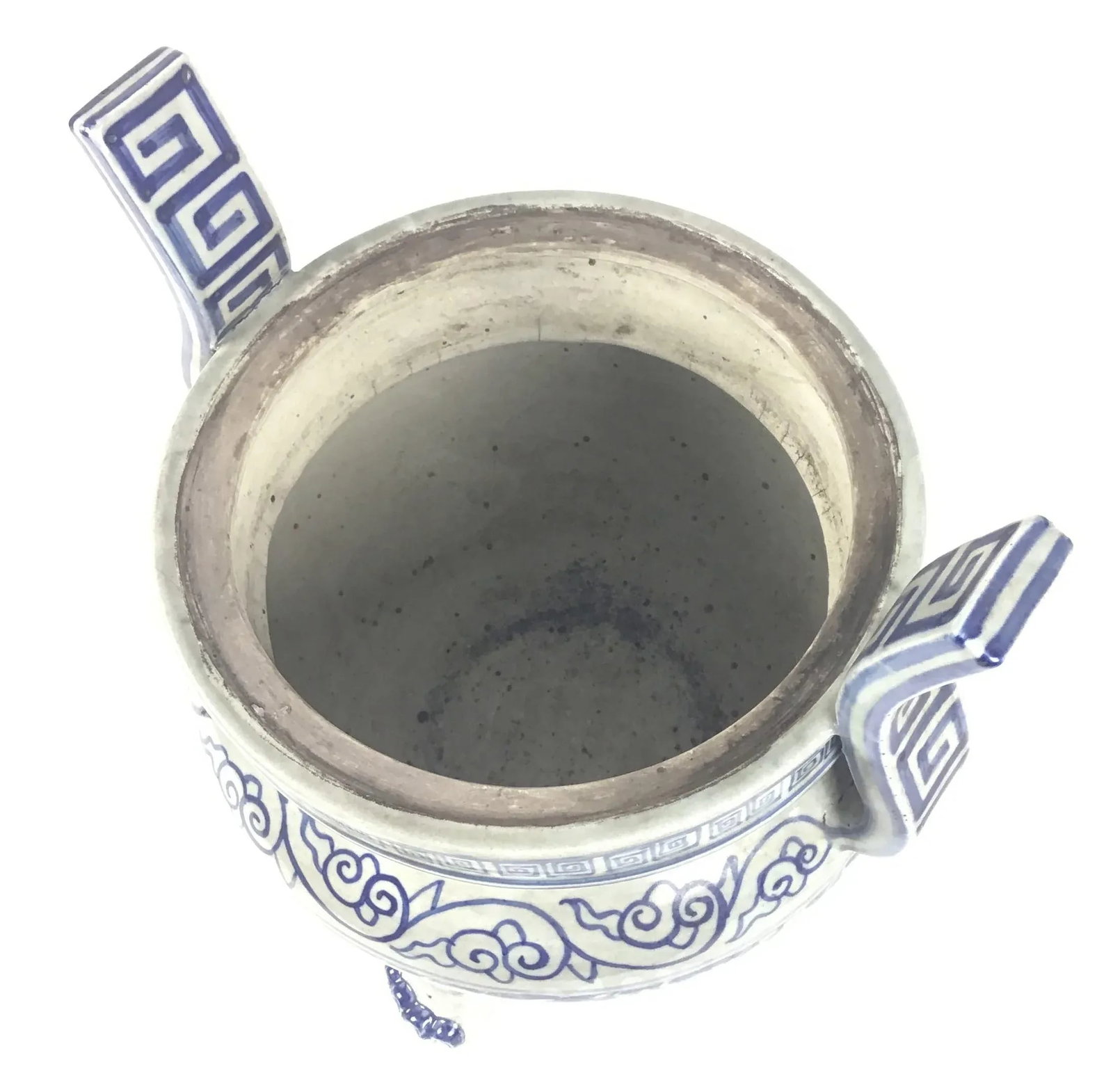 Antique Chinese Blue and White Tripod Incense Burner - 6