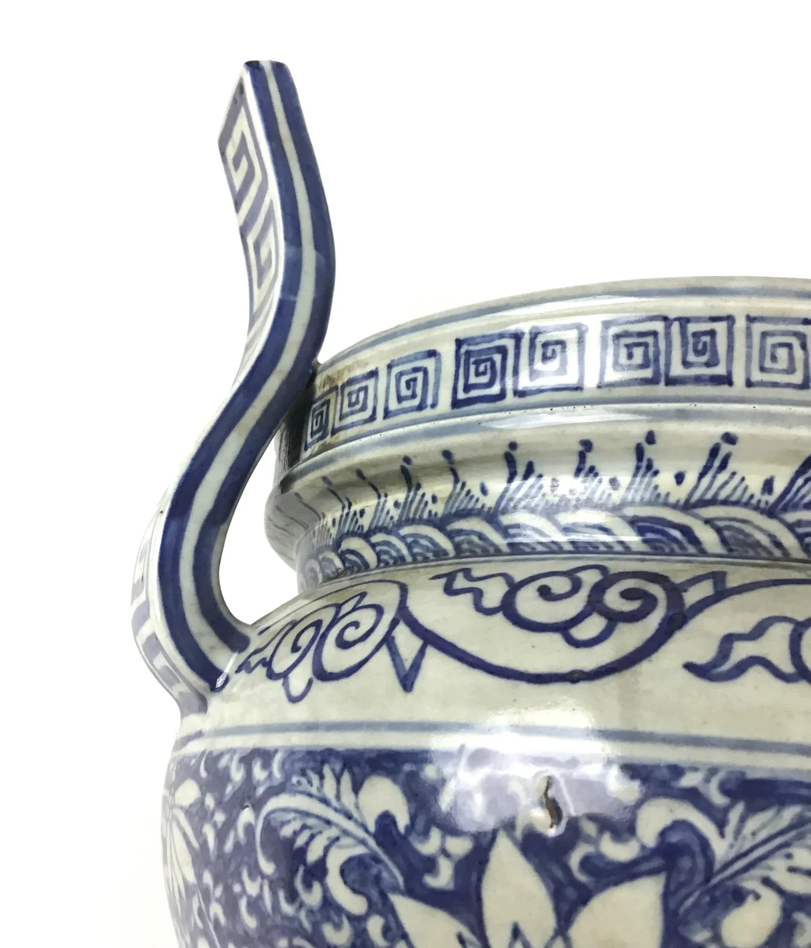 Antique Chinese Blue and White Tripod Incense Burner - 9