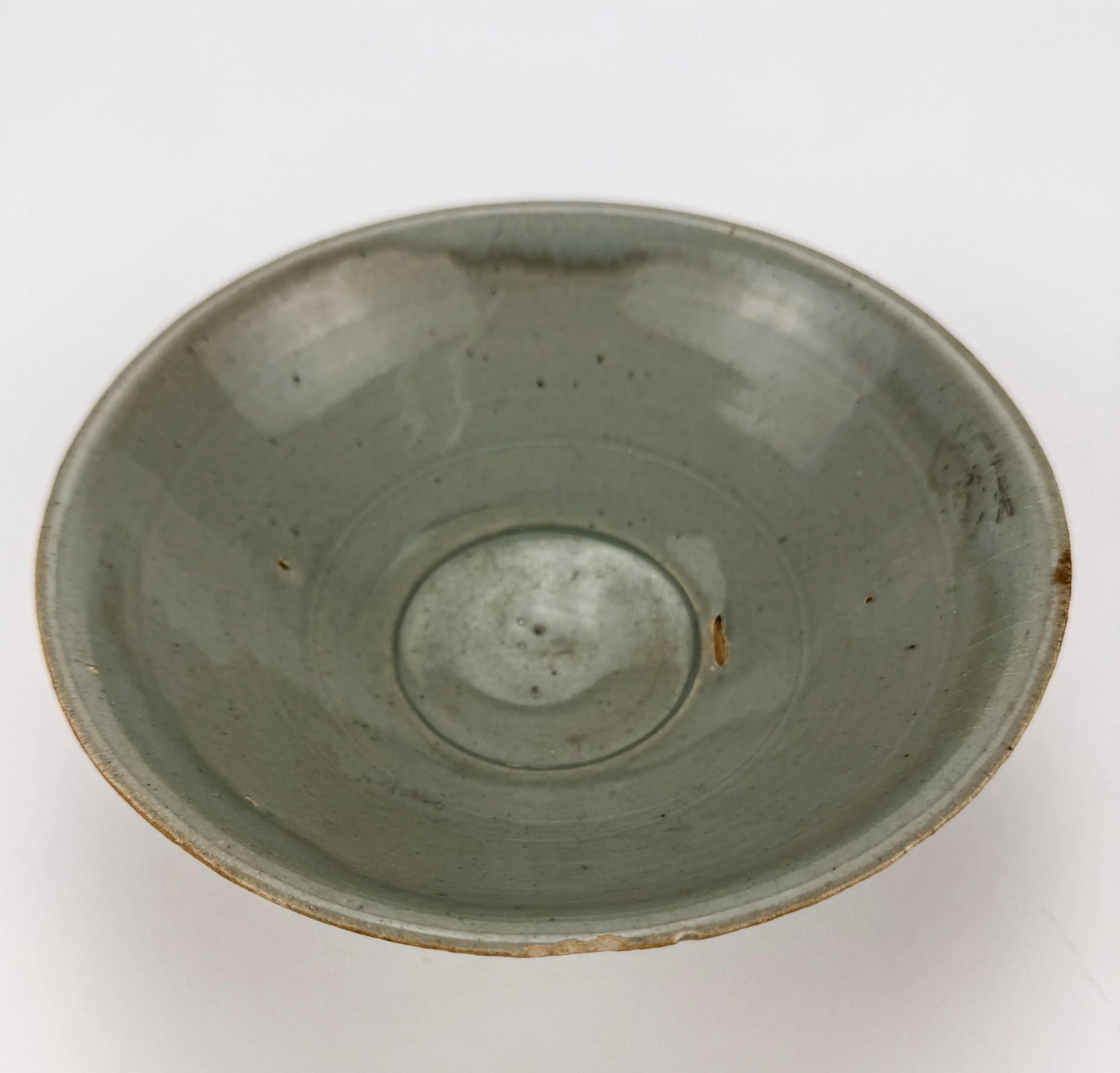 Antique Chinese Sung Bowl Celedon Glaze - 5