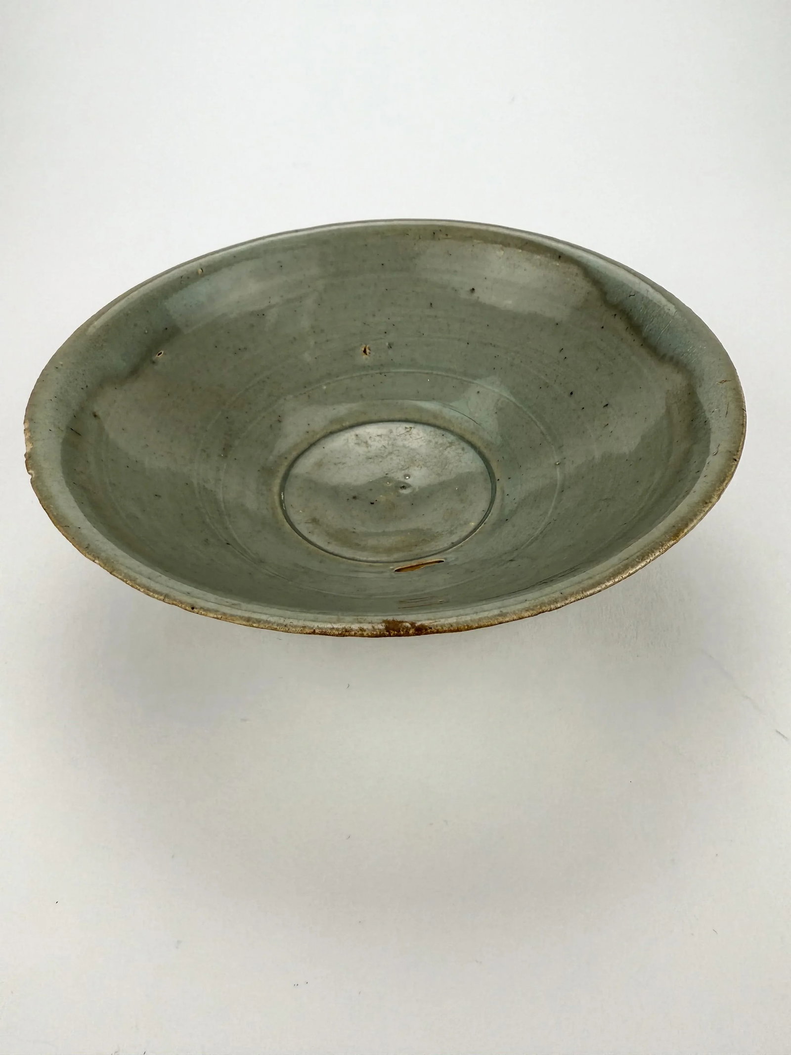Antique Chinese Sung Bowl Celedon Glaze - 6
