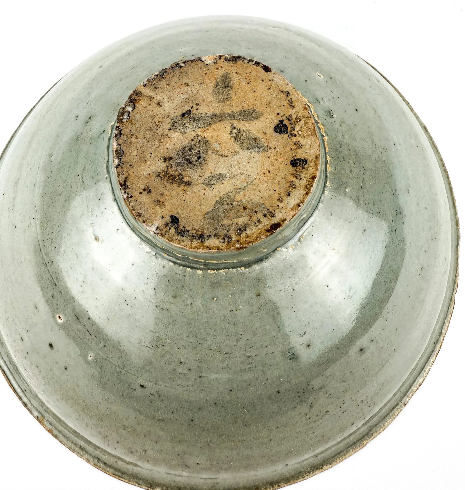 Antique Chinese Sung Bowl Celedon Glaze - 9