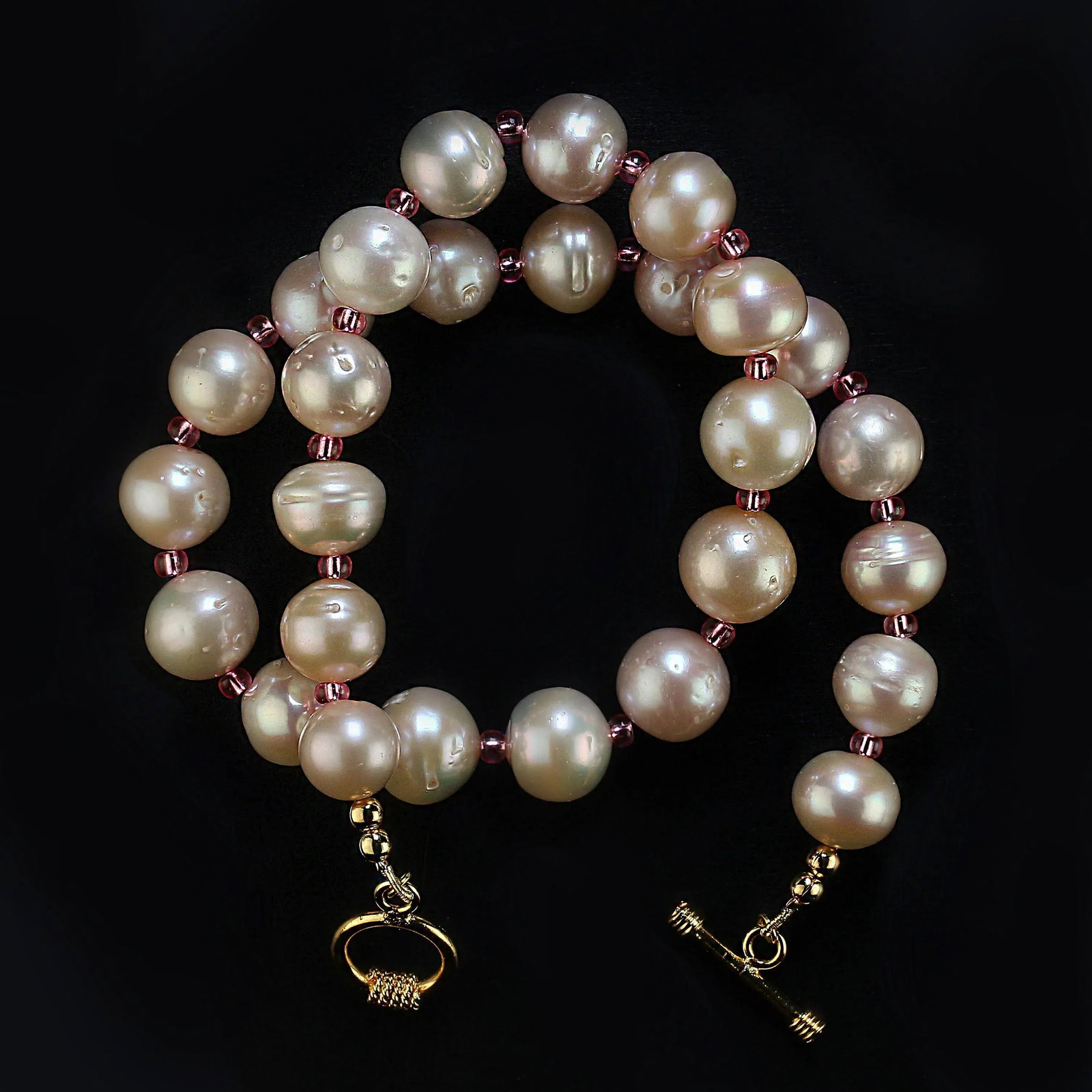 Stylish Blush Pearls With Hot Pink Accents - 3