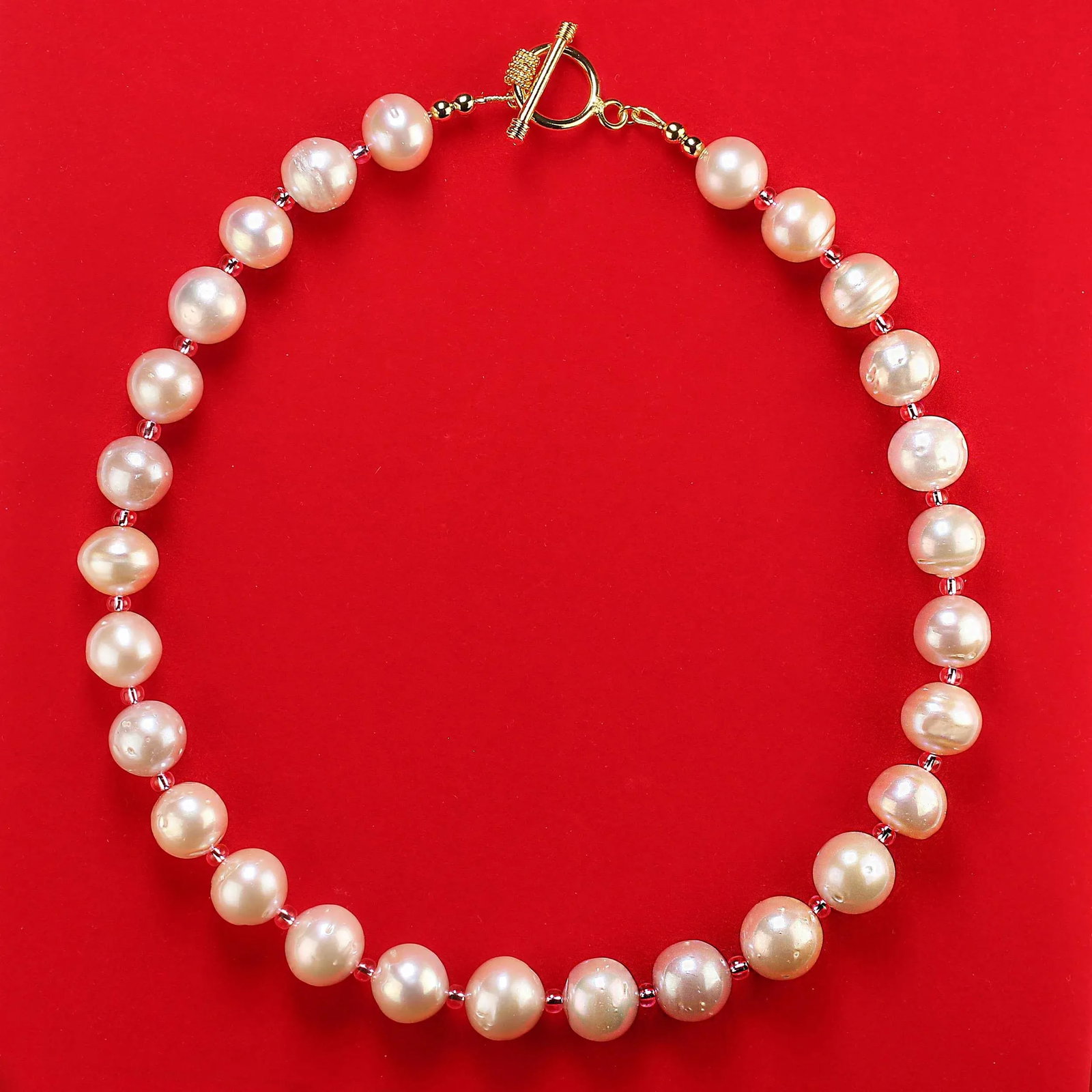 Stylish Blush Pearls With Hot Pink Accents - 6