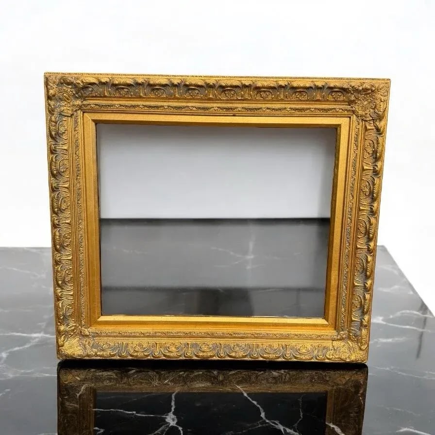 Late 20th Century Ornate Gold Framed Mirror Gilt Wood and Gesso - 4