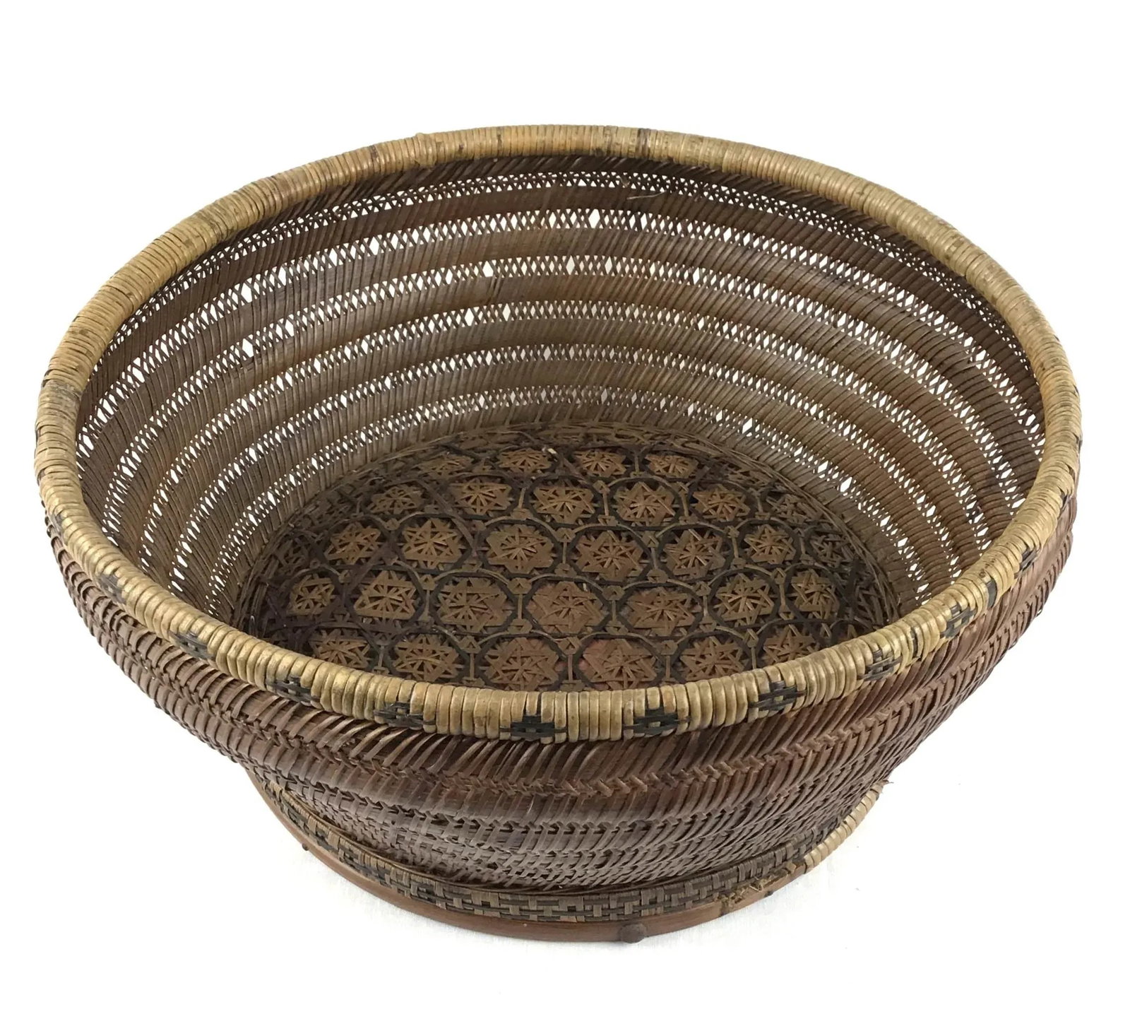 Antique Chinese Large Straw Basket - 12