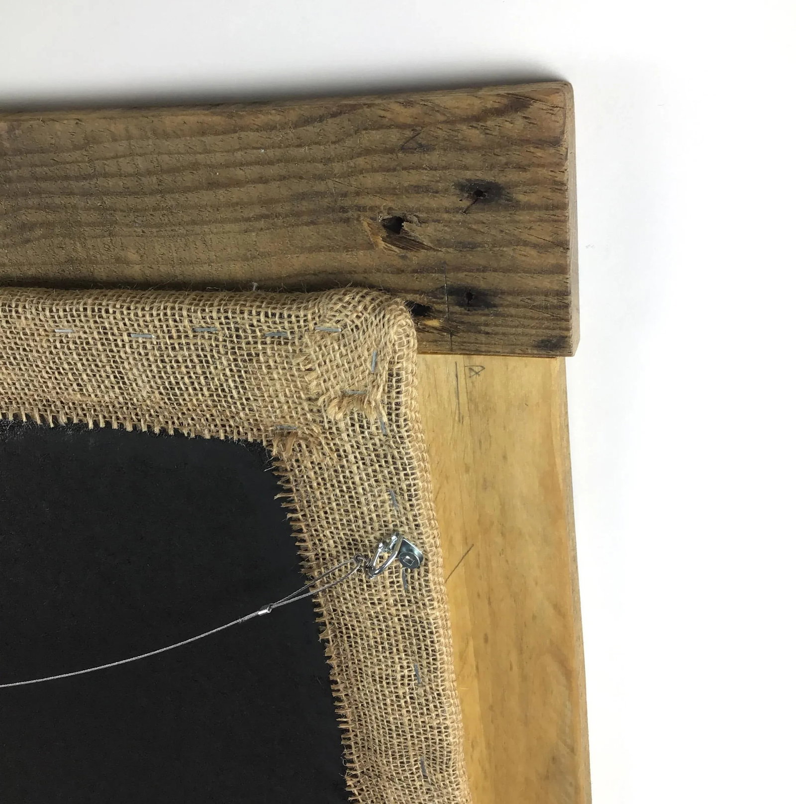 Solid Oak Framed Burlap Pin Board Display - 10