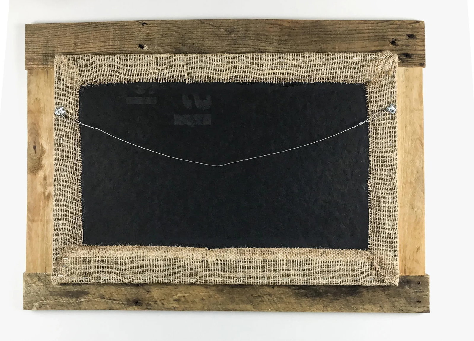 Solid Oak Framed Burlap Pin Board Display - 11