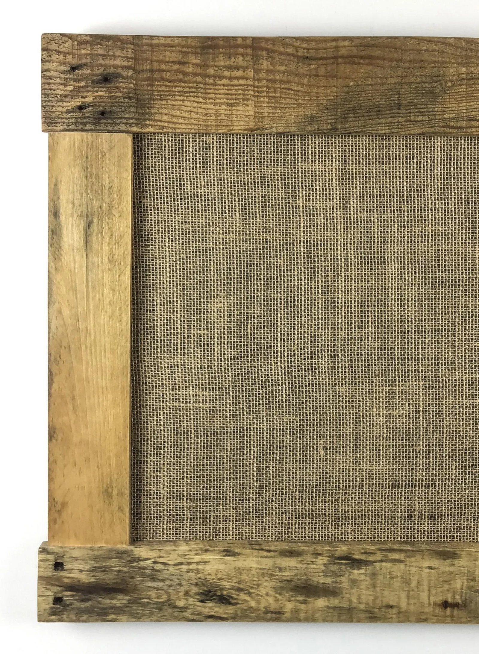 Solid Oak Framed Burlap Pin Board Display - 3