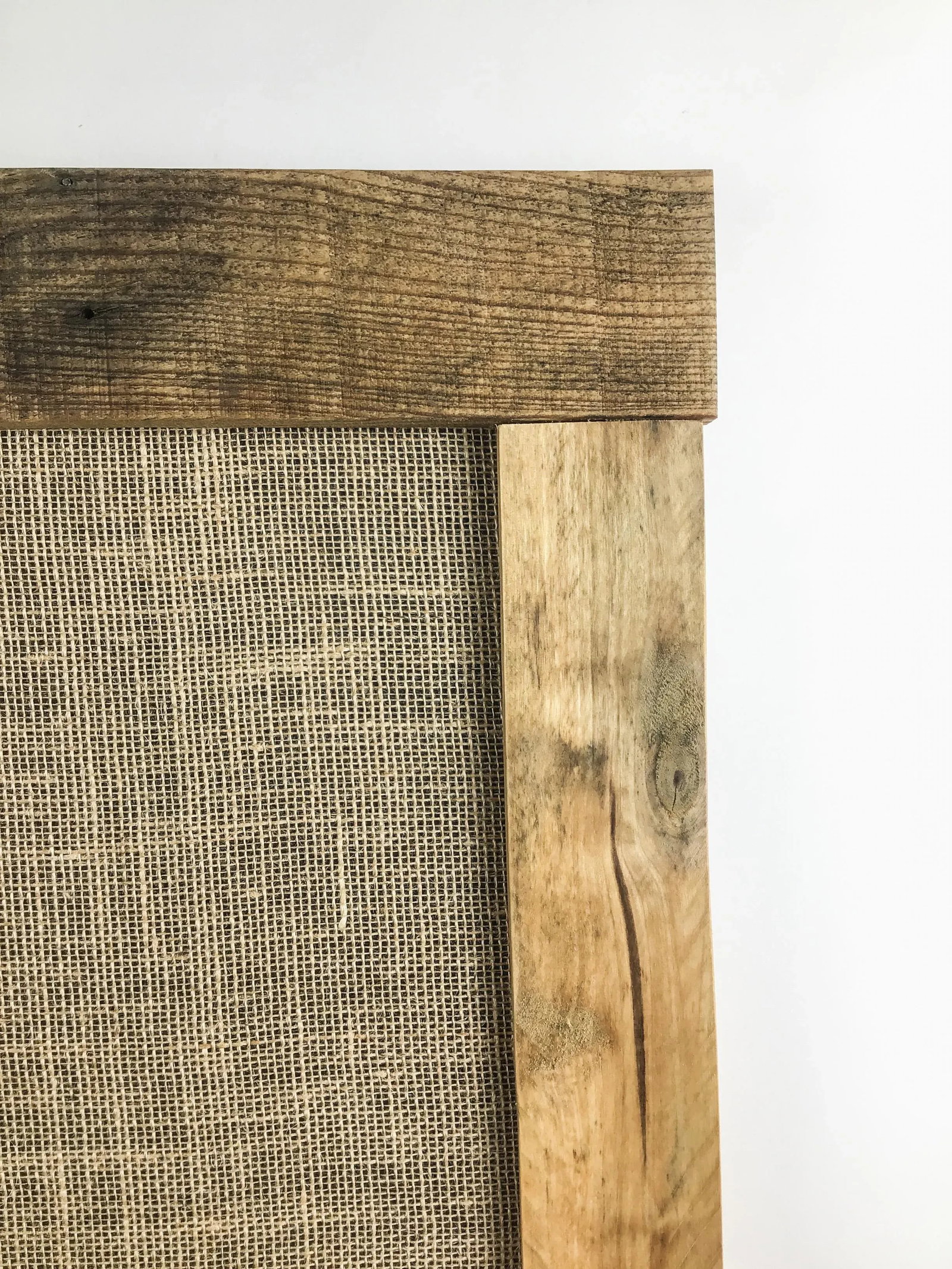 Solid Oak Framed Burlap Pin Board Display - 4