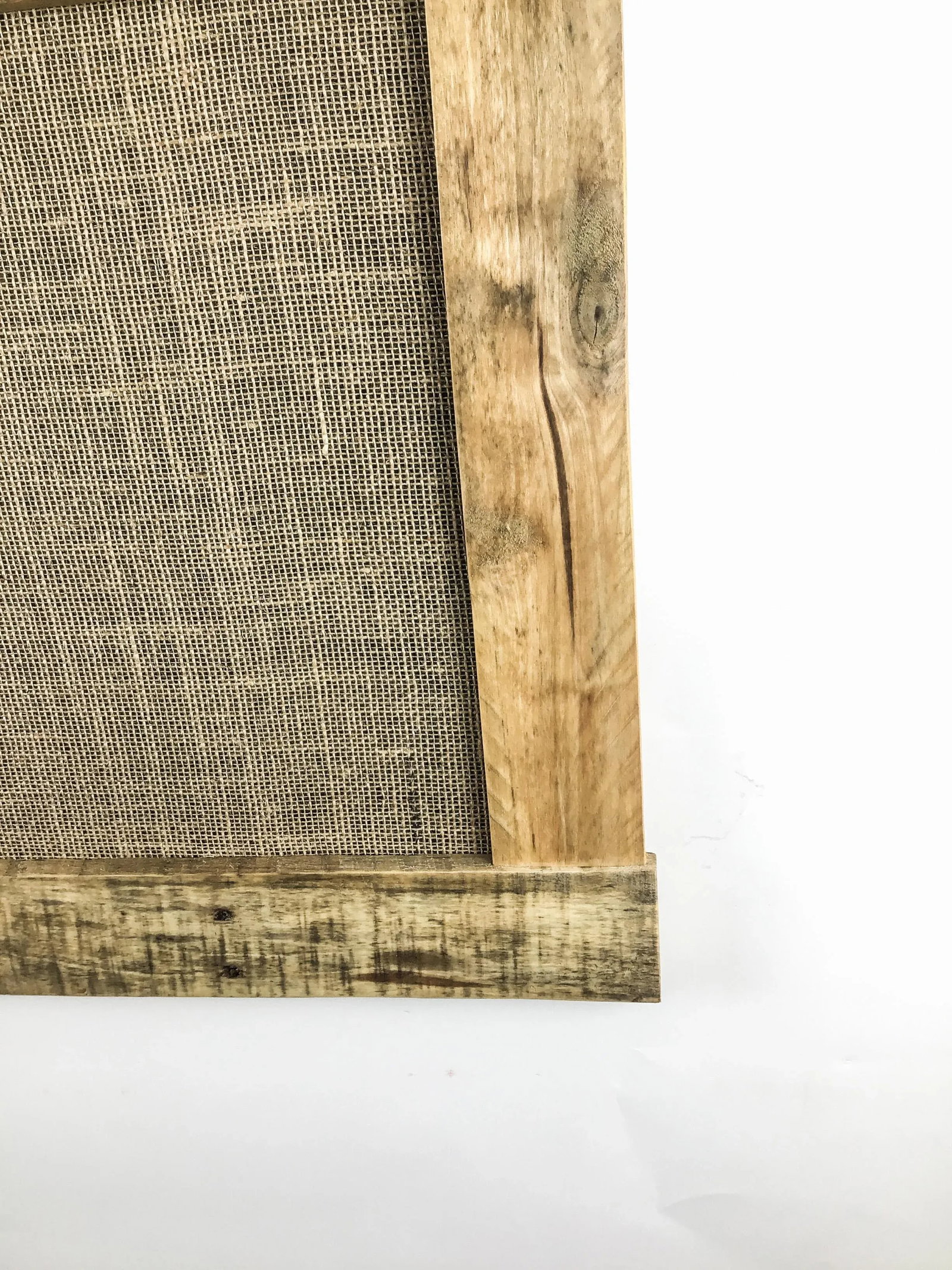 Solid Oak Framed Burlap Pin Board Display - 6