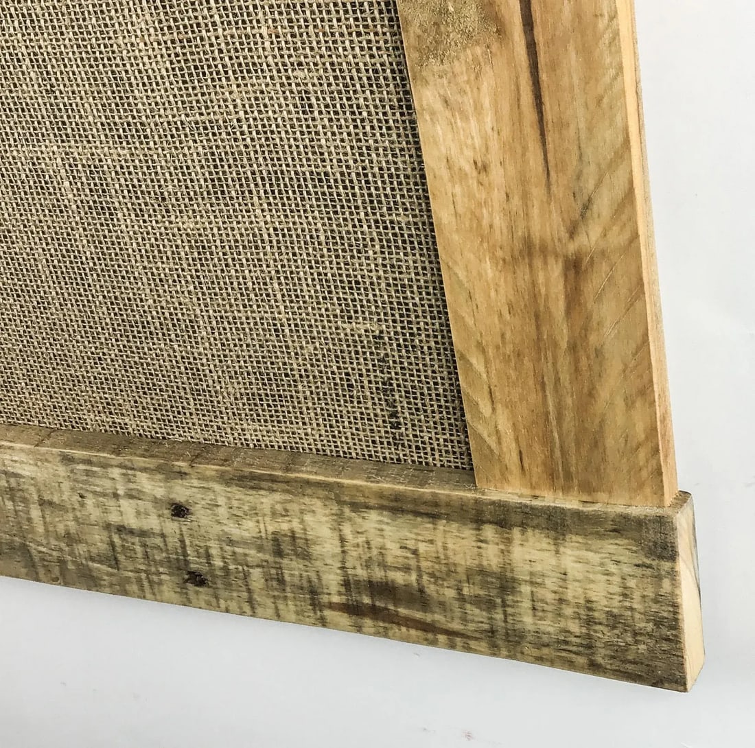 Solid Oak Framed Burlap Pin Board Display - 7