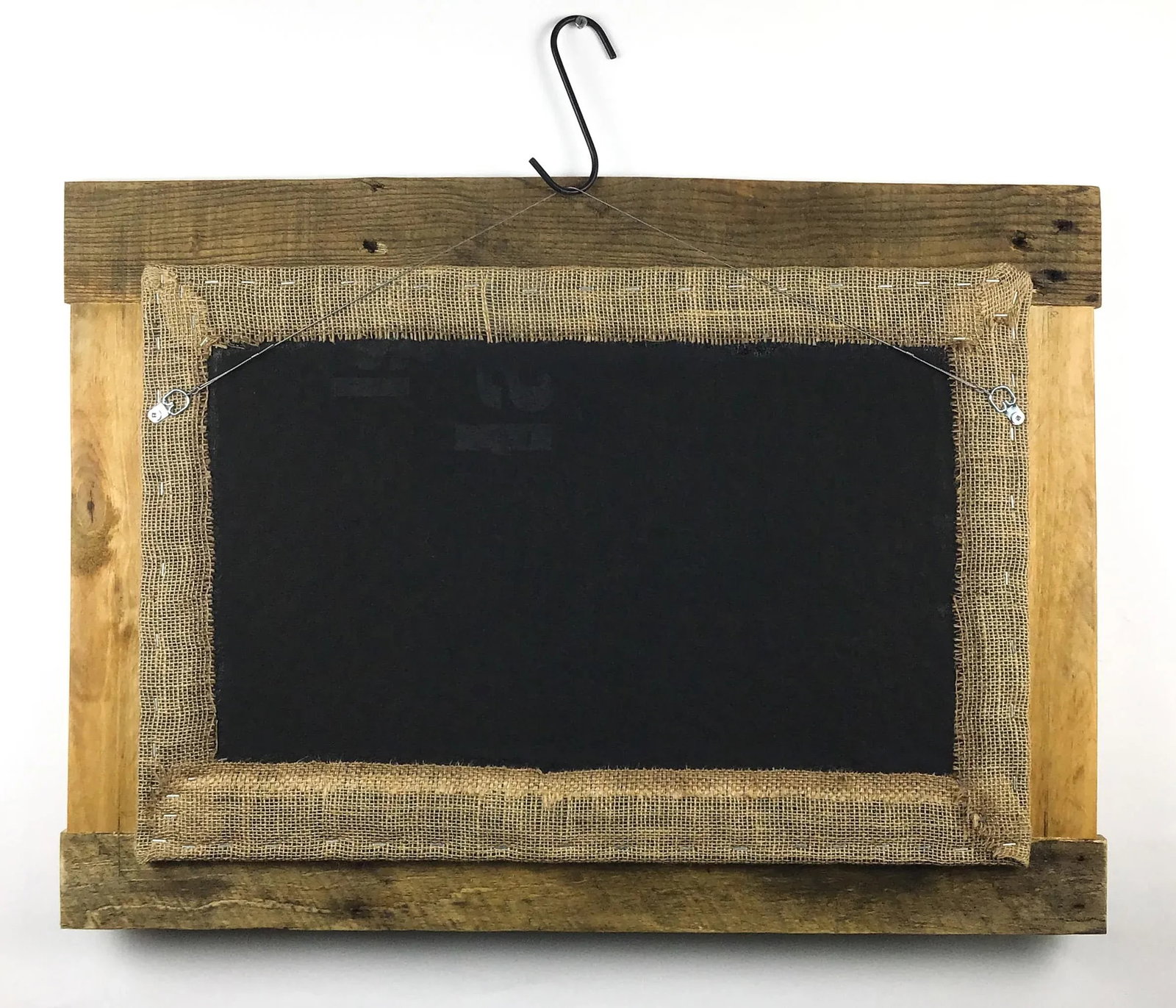 Solid Oak Framed Burlap Pin Board Display - 8